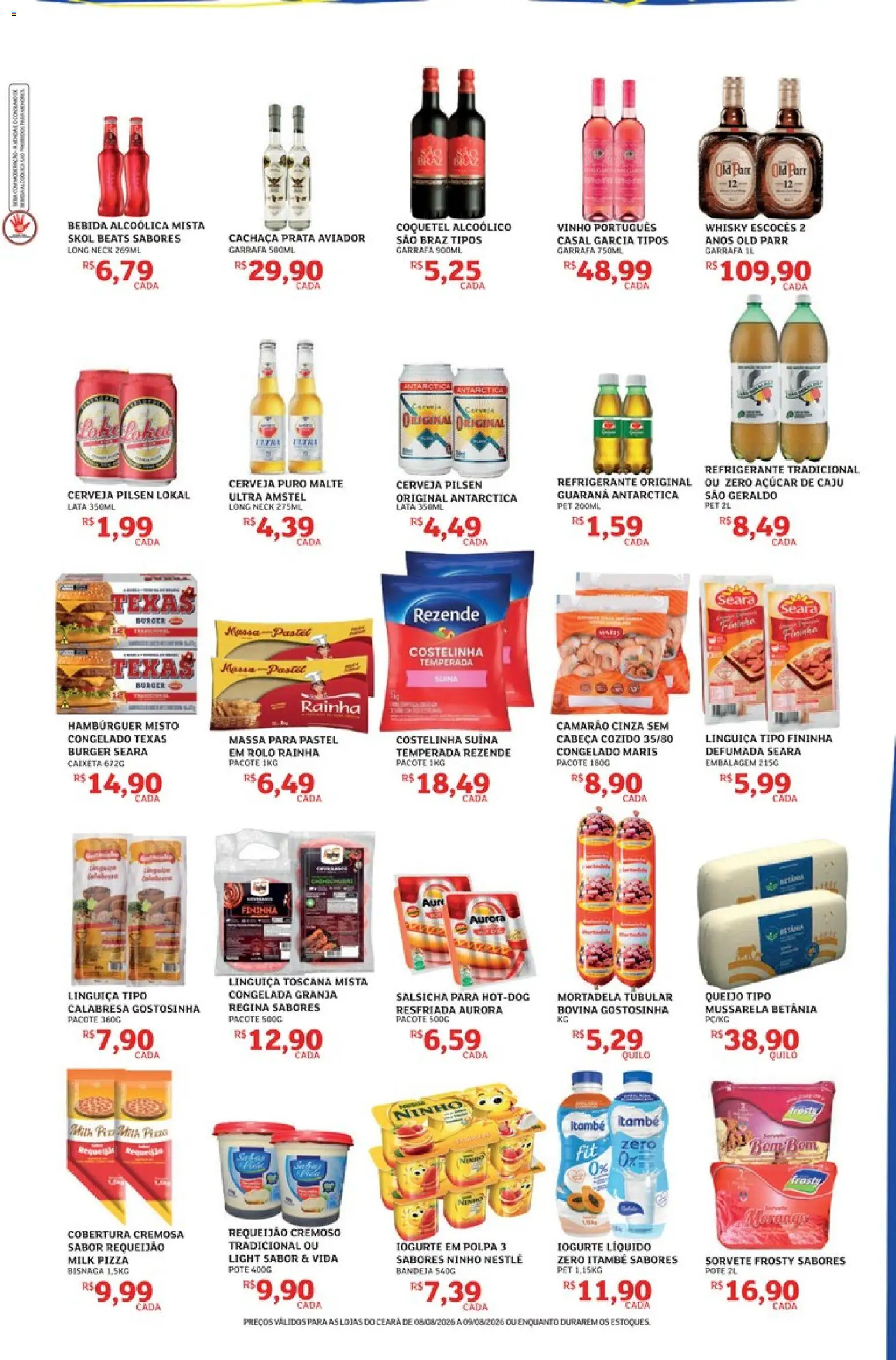 Assaí Atacadista Folheto - válido de 08/08/2026 | Página: 3 | Produtos: Rolo, Iogurte, Hambúrguer, Requeijão