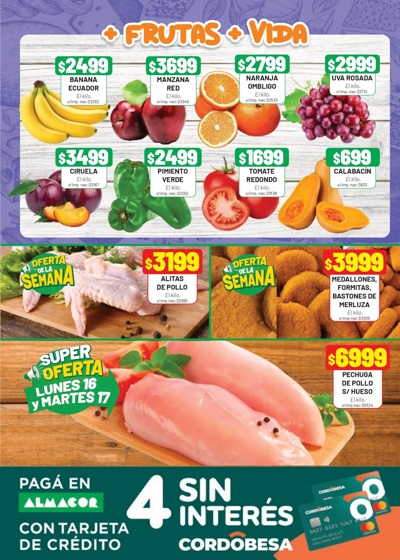 Almacor catálogo │ válido desde el 12.03.2026 | Página: 3 | Productos: Pollo, Tomate, Manzana, Uva