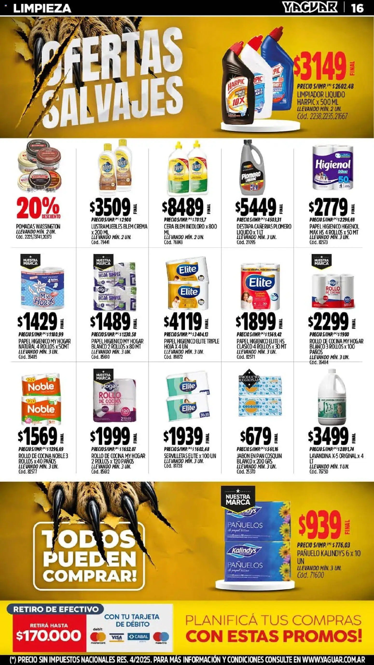 Yaguar - Oferta Semanal Santa Fé │ válido desde el 03/08/2026 | Página: 17 | Productos: Papel higiénico, Cocina, Jabón, Pan