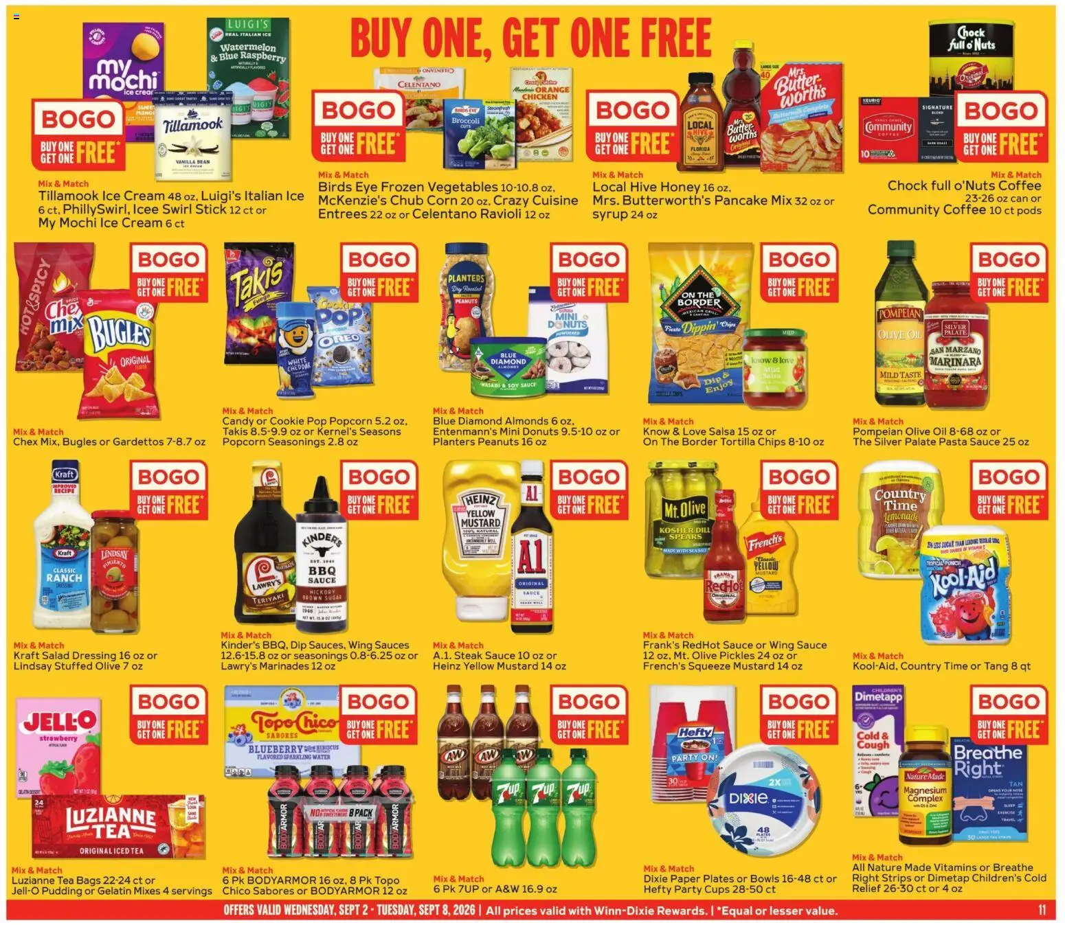 Winn Dixie Weekly Ad - valid from 09/02/2026 | Page: 11 | Products: Broccoli, Chips, Water, Pickles