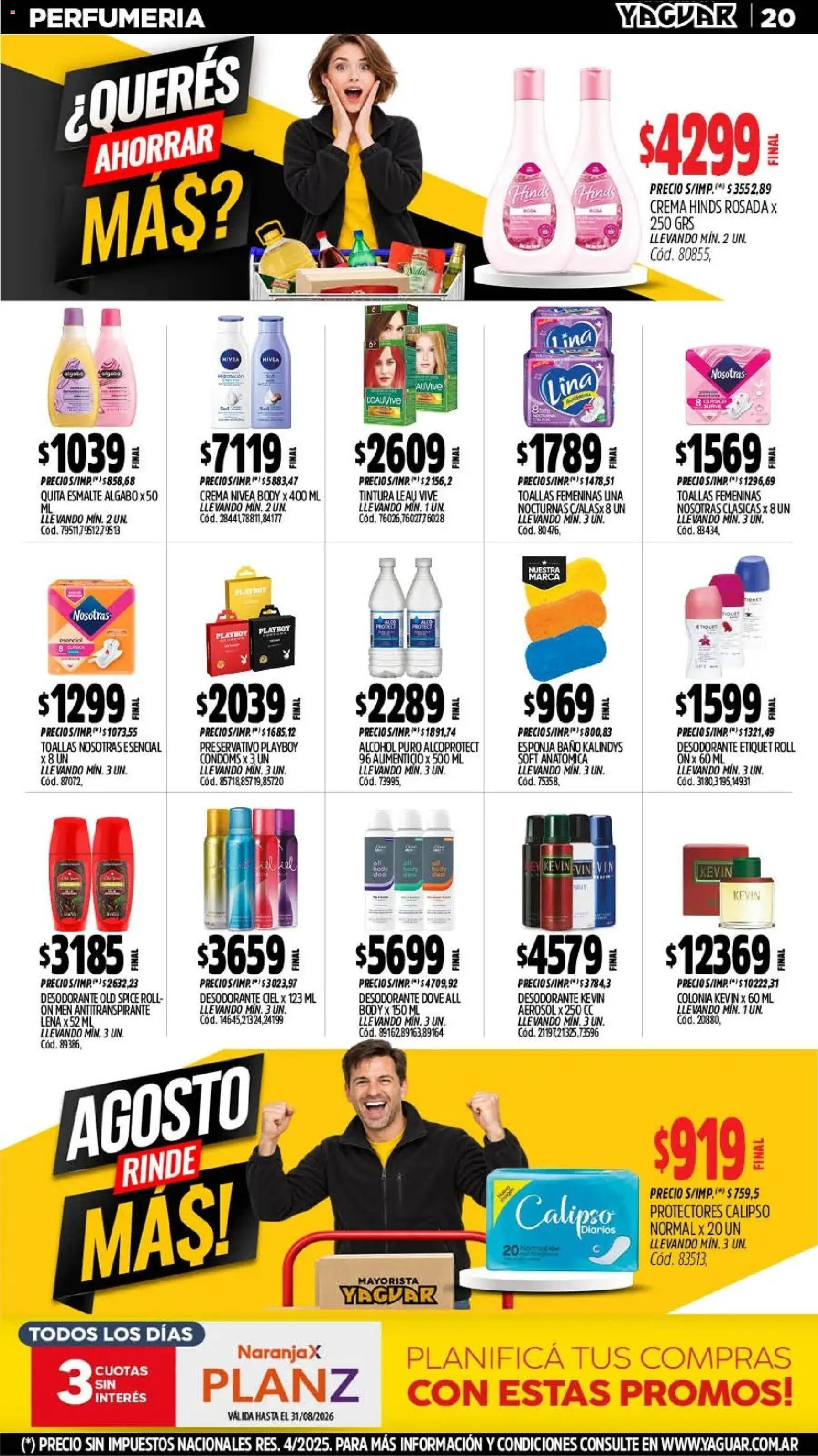 Yaguar - Oferta Semanal Mar del Plata │ válido desde el 17/07/2026 | Página: 20 | Productos: Body, Diarios, Esponja, Alcohol