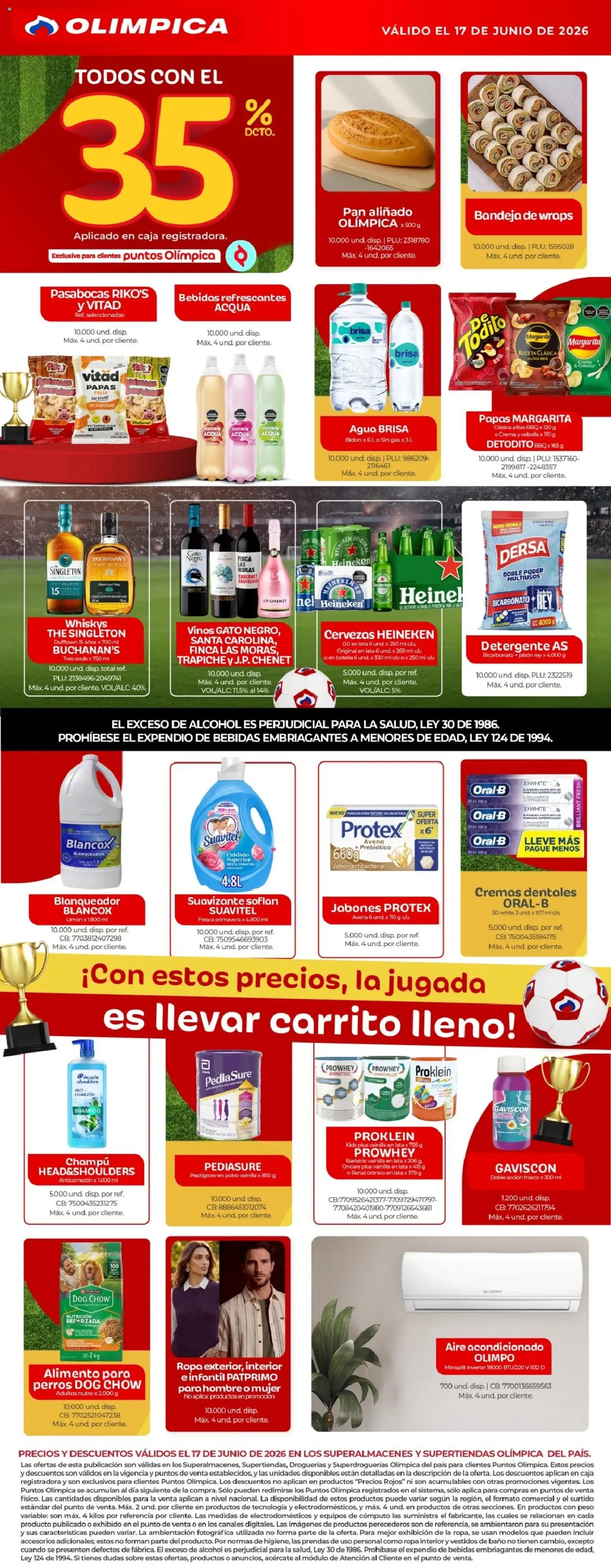 Olímpica revista - valida desde el 17.06.2026 | Página: 2 | Productos: Agua, Frasco, Cebolla, Baño