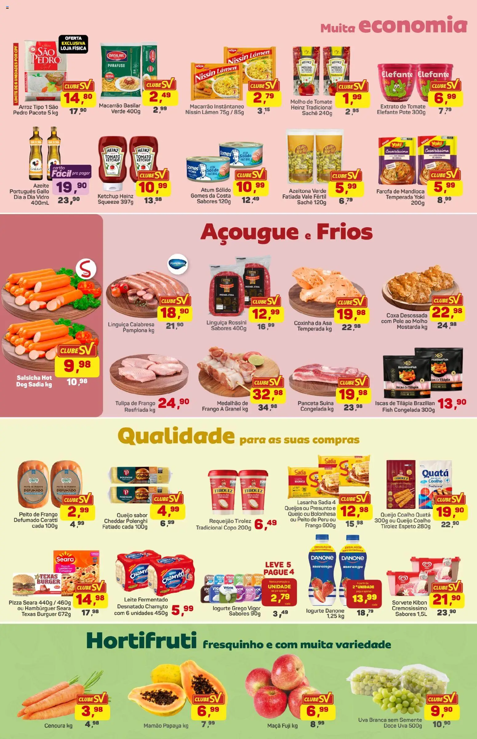 Supermercados São Vicente Folheto - válido de 04/09/2026 | Página: 2 | Produtos: Cebola, Queijo coalho, Mamão, Sal