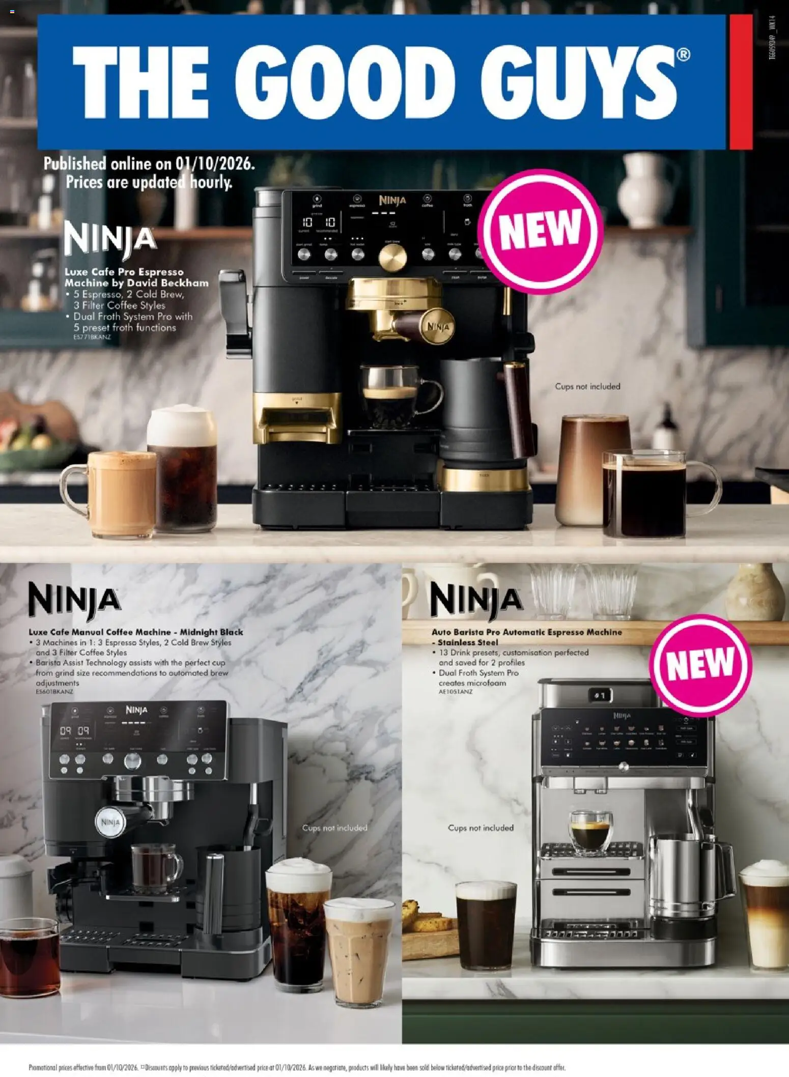 The Good Guys catalogue - valid from 01/10/2026 | Page: 1 | Products: Cups, Coffee, Espresso machine