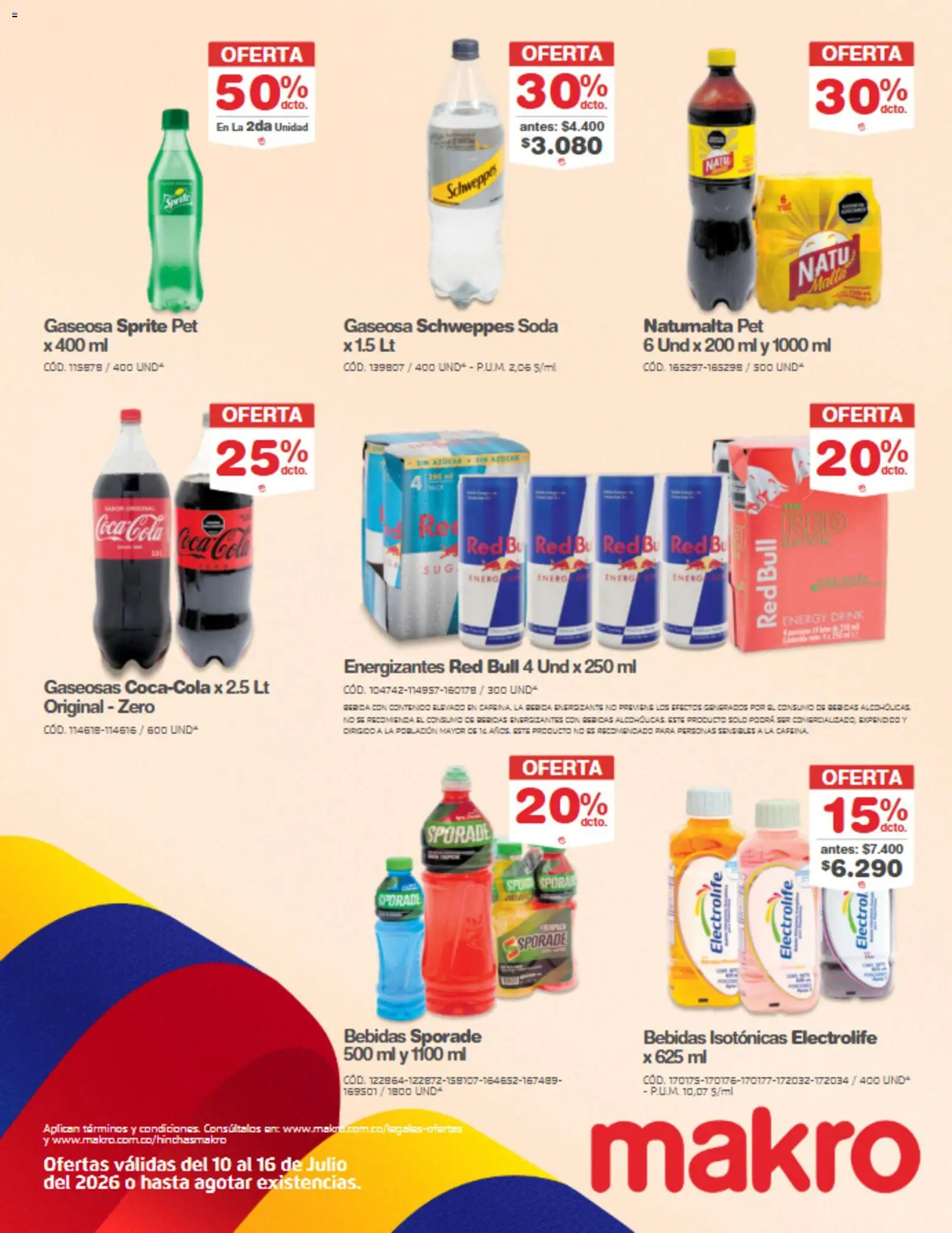 Makro revista - valida desde el 10/07/2026 | Página: 30 | Productos: Bebidas, Gaseosa, Azucar, Soda