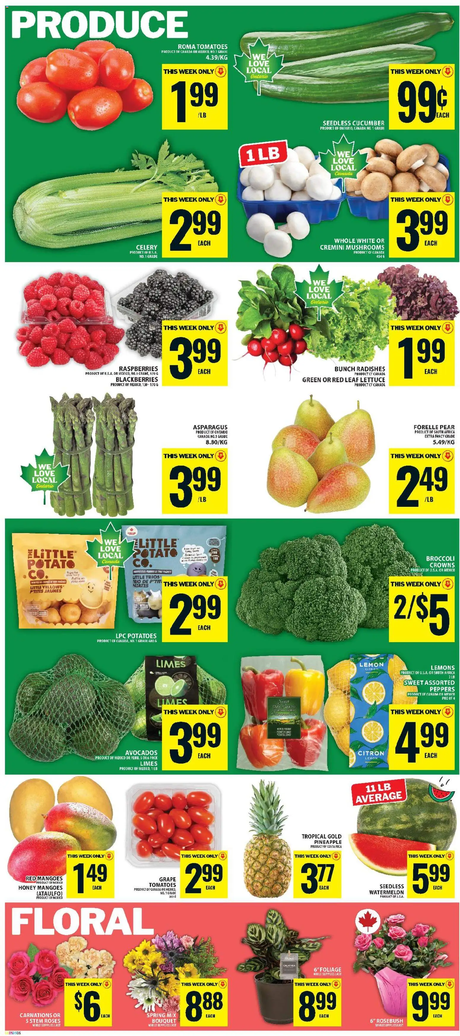 Food Basics flyer valid from 18.06.2026 | Page: 6 | Products: Pineapple, Potatoes, Tomatoes