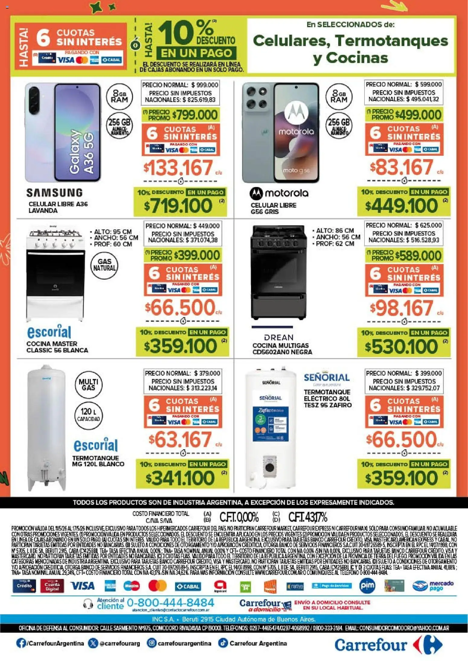Carrefour - Hot Sale   │ válido desde el 11.05.2026 | Página: 4 | Productos: Cocina, Banco, Termotanque