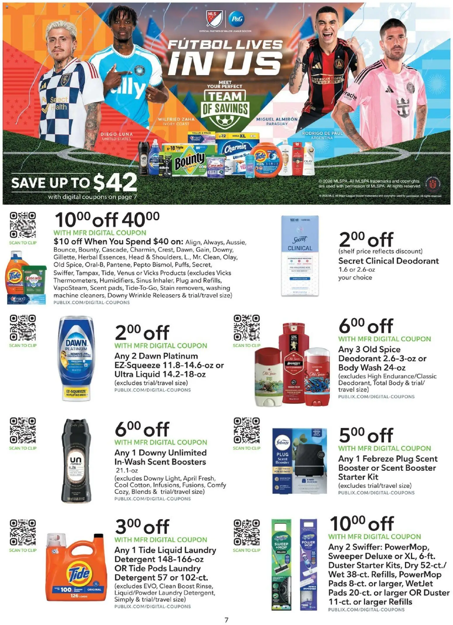 Publix Extra Savings - valid from 16.05.2026 | Page: 7 | Products: Shelf, Deodorant, Body Wash, Washing machine