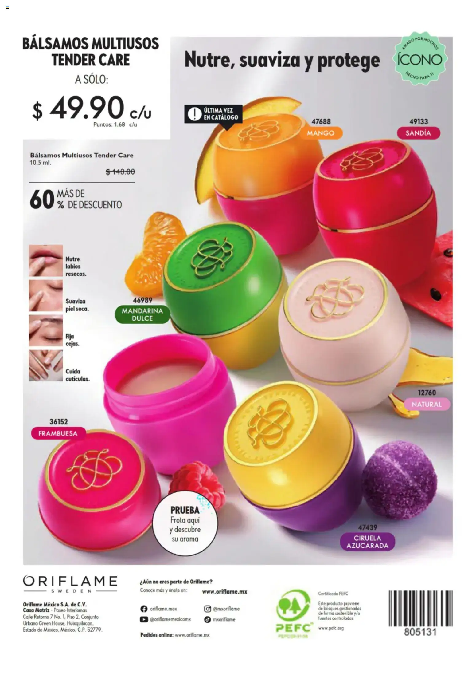 Nuevas ofertas de Oriflame válidas en toda la República Mexicana desde el 22/08/2026. ¡Encuentra las mejores ofertas en Oriflame campaña 12 2026! | Página: 132 | Productos: Sandía, Mango, Conjunto