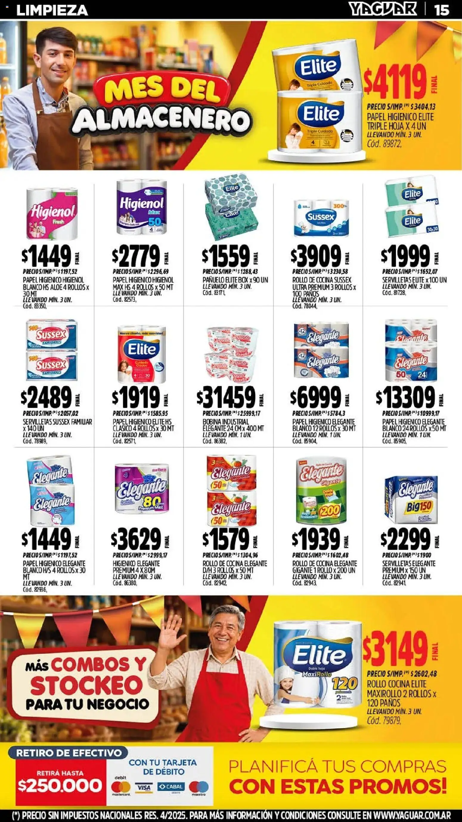 Yaguar - Oferta Semanal San Juan │ válido desde el 28/09/2026 | Página: 15 | Productos: Pañuelo, Cocina, Servilletas, Huevo