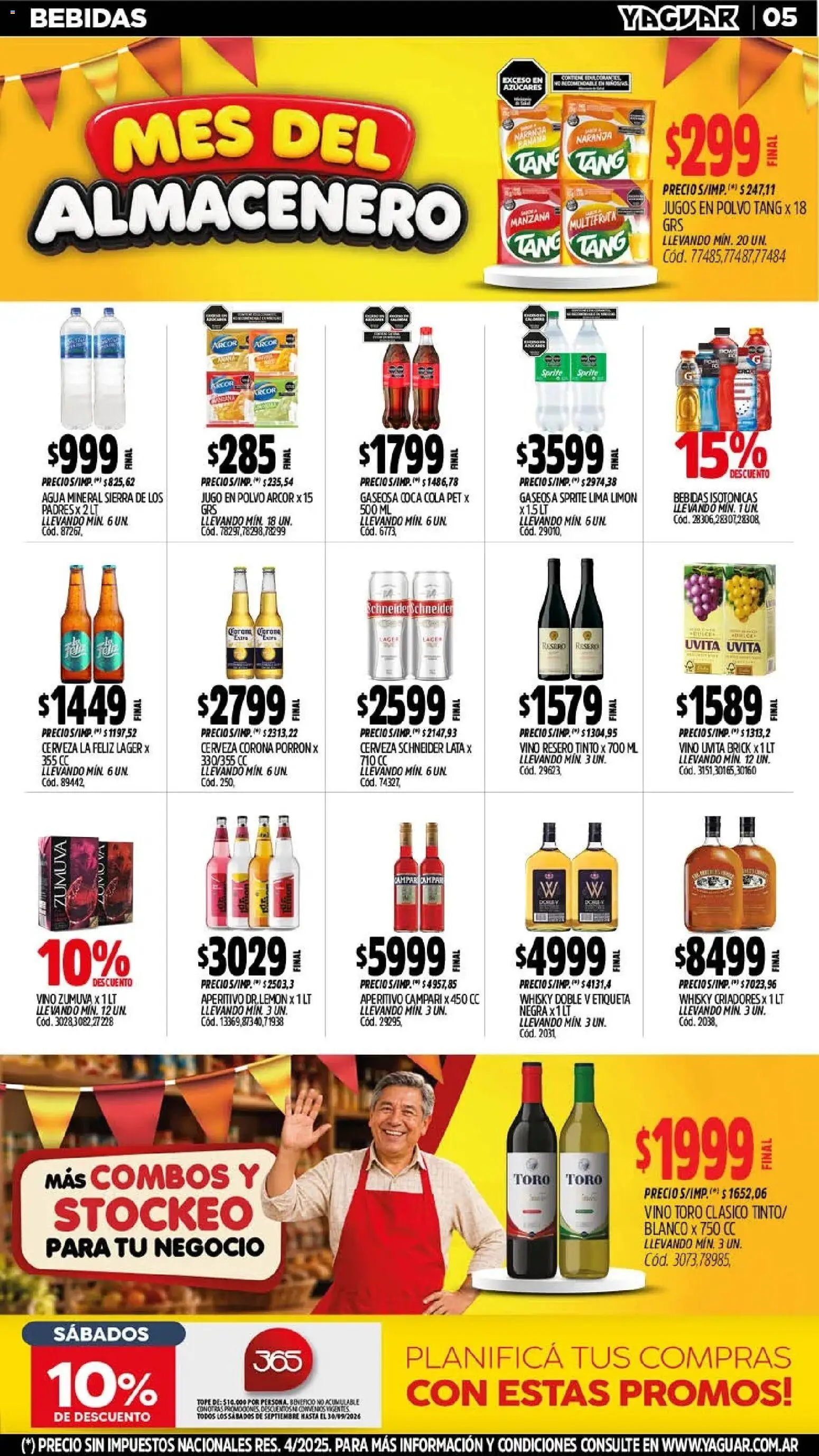 Yaguar - Oferta Semanal Mar del Plata │ válido desde el 21/09/2026 | Página: 5 | Productos: Whisky, Bebidas, Agua, Jugo