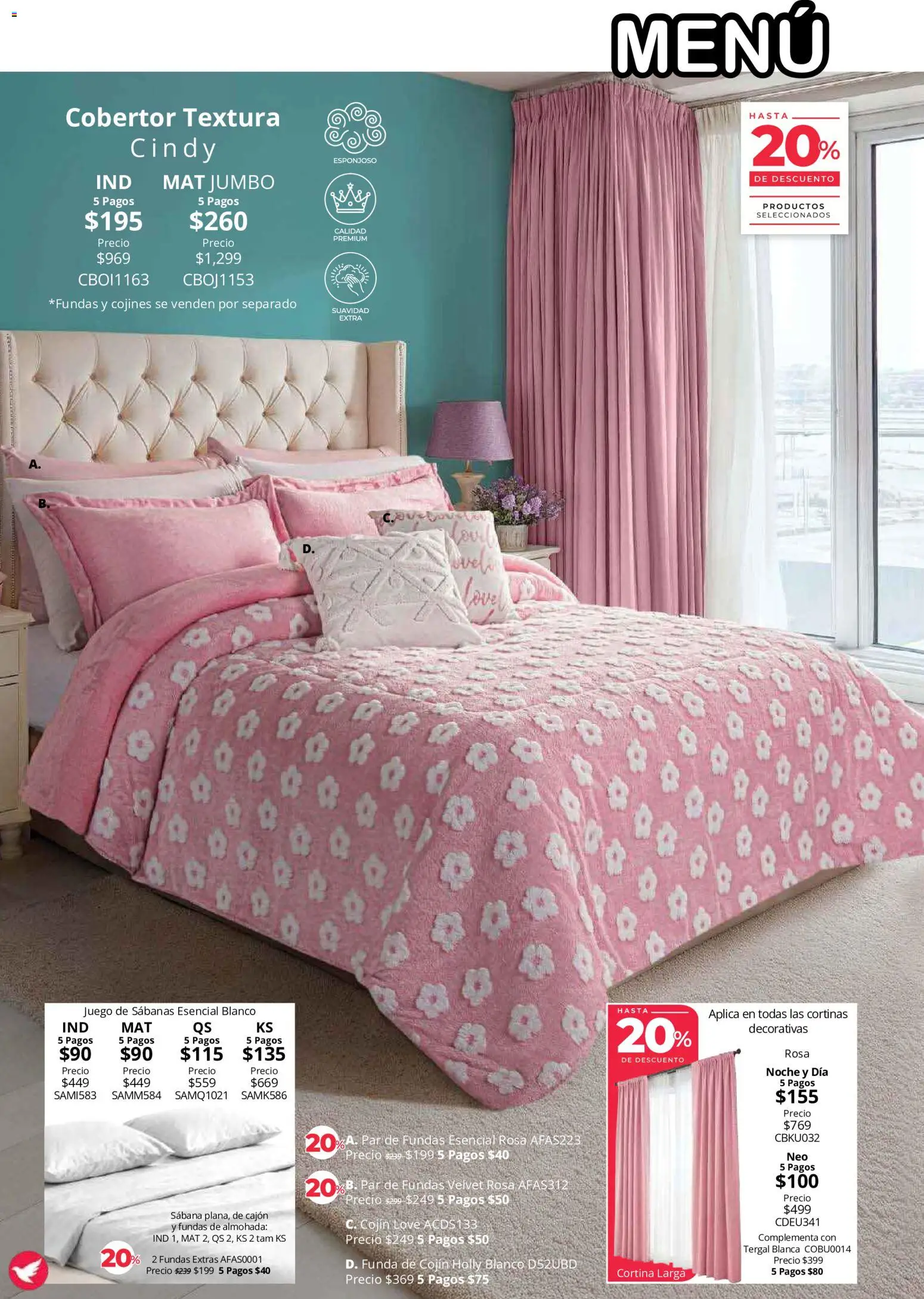 Nuevas ofertas de Colchas Concord válidas en toda la República Mexicana desde el 01/08/2026. ¡Encuentra las mejores ofertas en Colchas Concord catálogo Colección Cobertor! | Página: 68 | Productos: Cobertor, Juego, Almohada, Cortinas