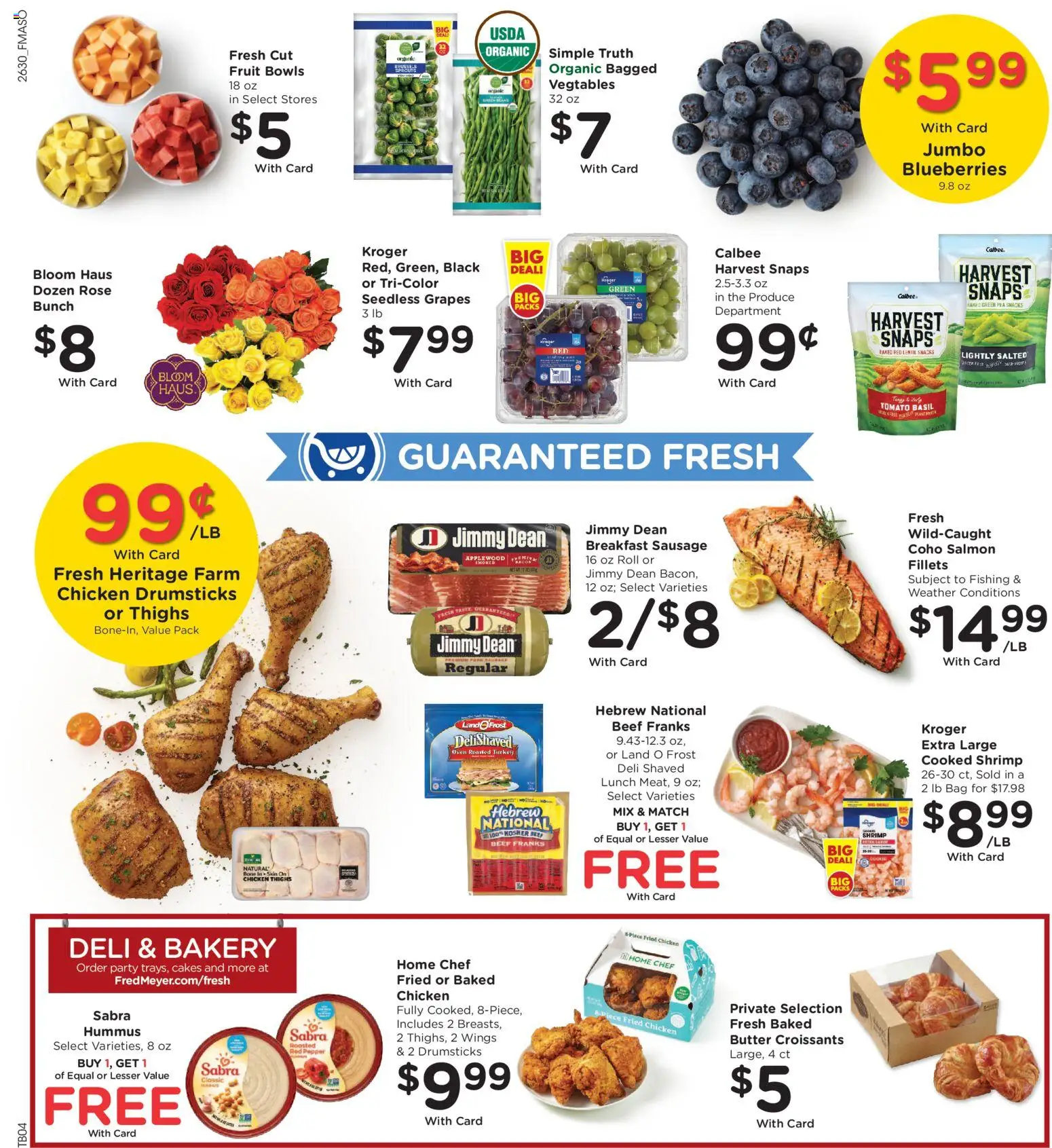 Fred Meyer Weekly Ad - valid from 08/26/2026 | Page: 13 | Products: Chicken thighs, Bag, Seedless grapes, Hummus