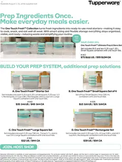 Preview of Tupperware weekly flyer from shop Tupperware valid from Aug 1, 2026
