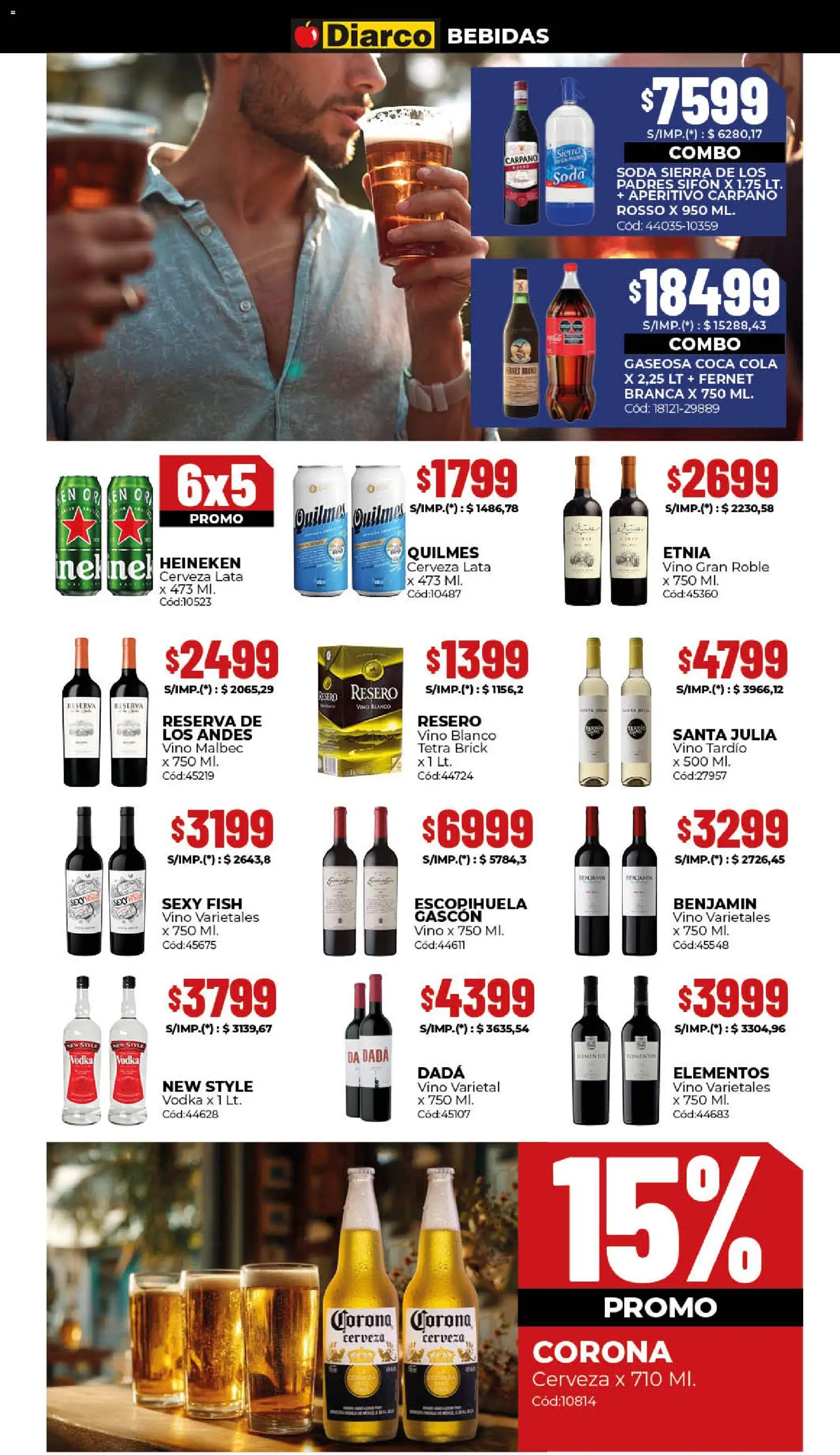 Diarco - Ofertas Sur │ válido desde el 20.04.2026 | Página: 7 | Productos: Vodka, Fernet, Gaseosa, Soda