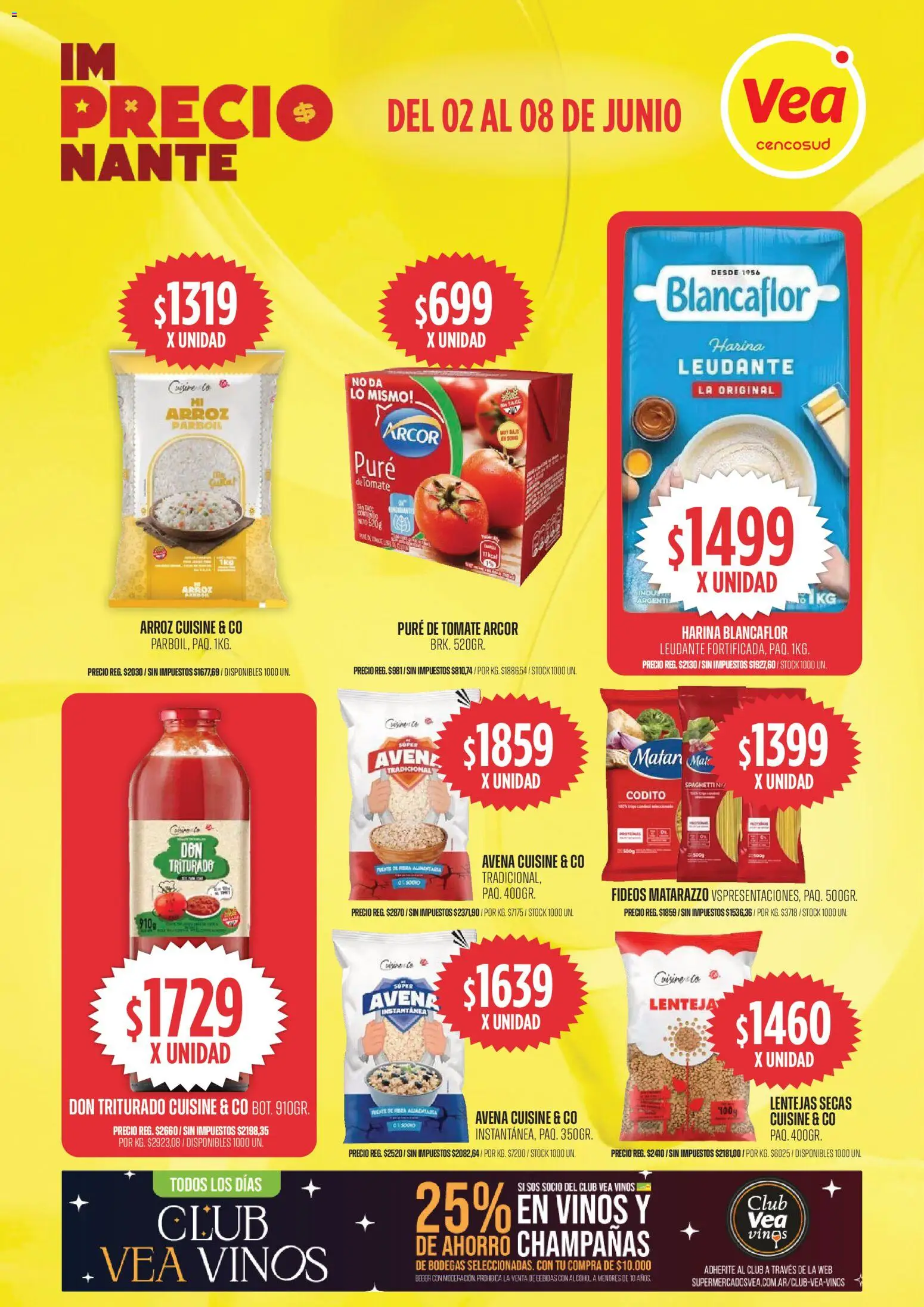 Vea - Oferta imPRECIOnante │ válido desde el 02.06.2026 | Página: 4 | Productos: Harina, Lentejas, Arroz, Fideos