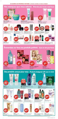 Preview of Pharmaprix weekly flyer / circulaire from shop Pharmaprix valid from Oct 3, 2026 | Page: 19 | Products: Head & Shoulders, Mascara, Tampons, Bath