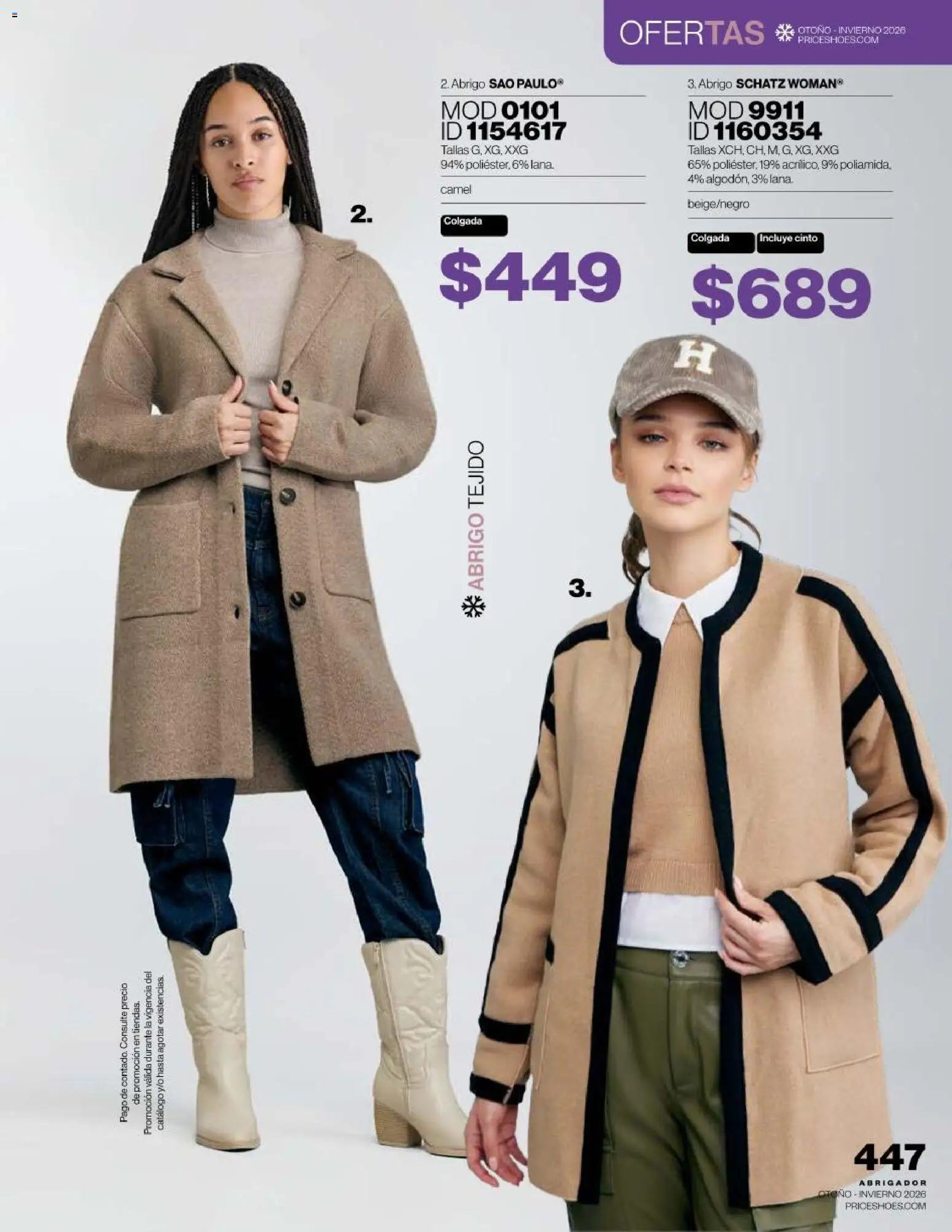 Nuevas ofertas de Price Shoes válidas en toda la República Mexicana desde el 16/09/2026. ¡Encuentra las mejores ofertas en Price Shoes catálogo Abrigador! | Página: 447 | Productos: Abrigo