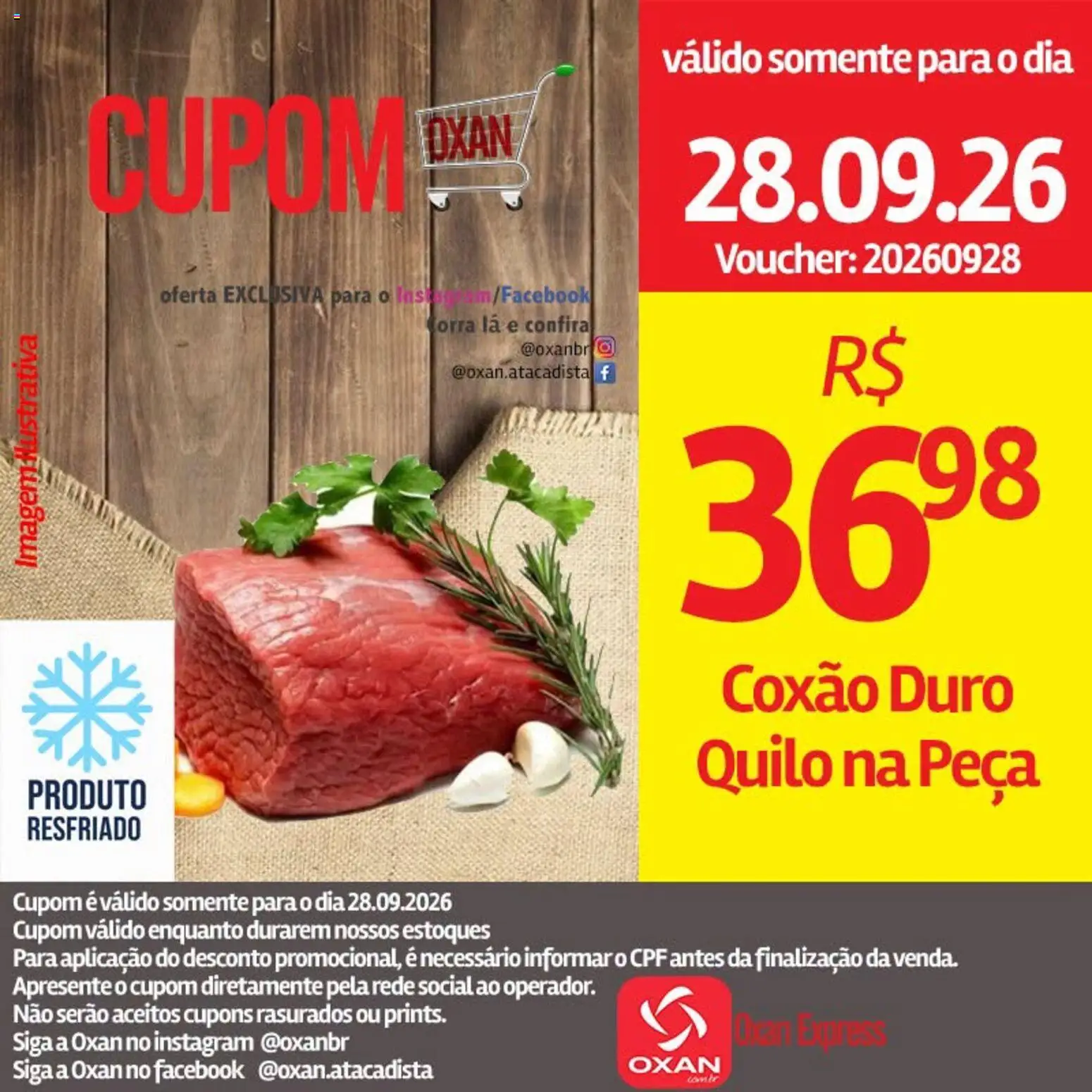 Oxan Atacadista Folheto - válido de 28/09/2026 | Página: 3 | Produtos: Coxão duro