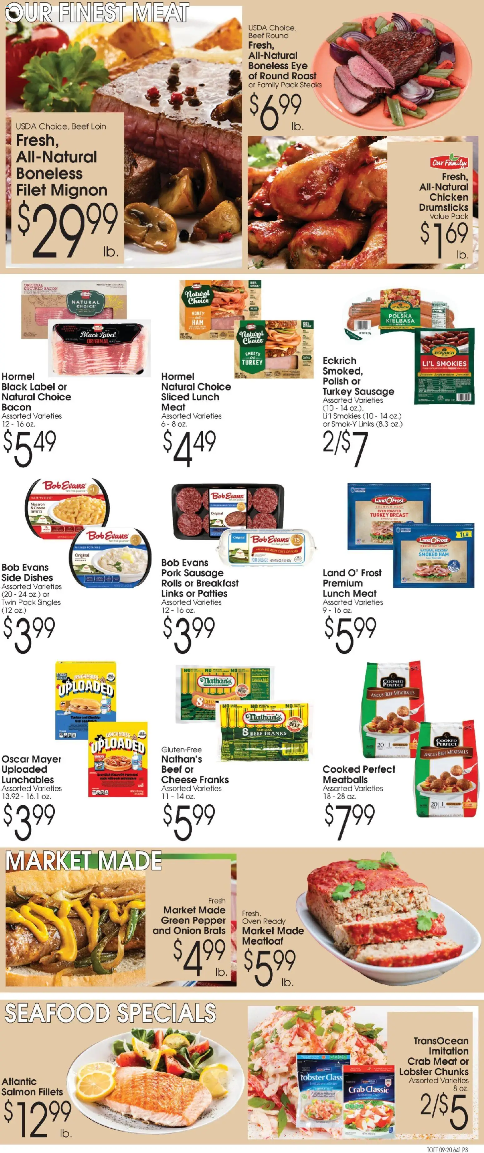 Family Fare Ad - valid from 09/20/2026 | Page: 3 | Products: Dishes, Pepper, Sausage, Salmon