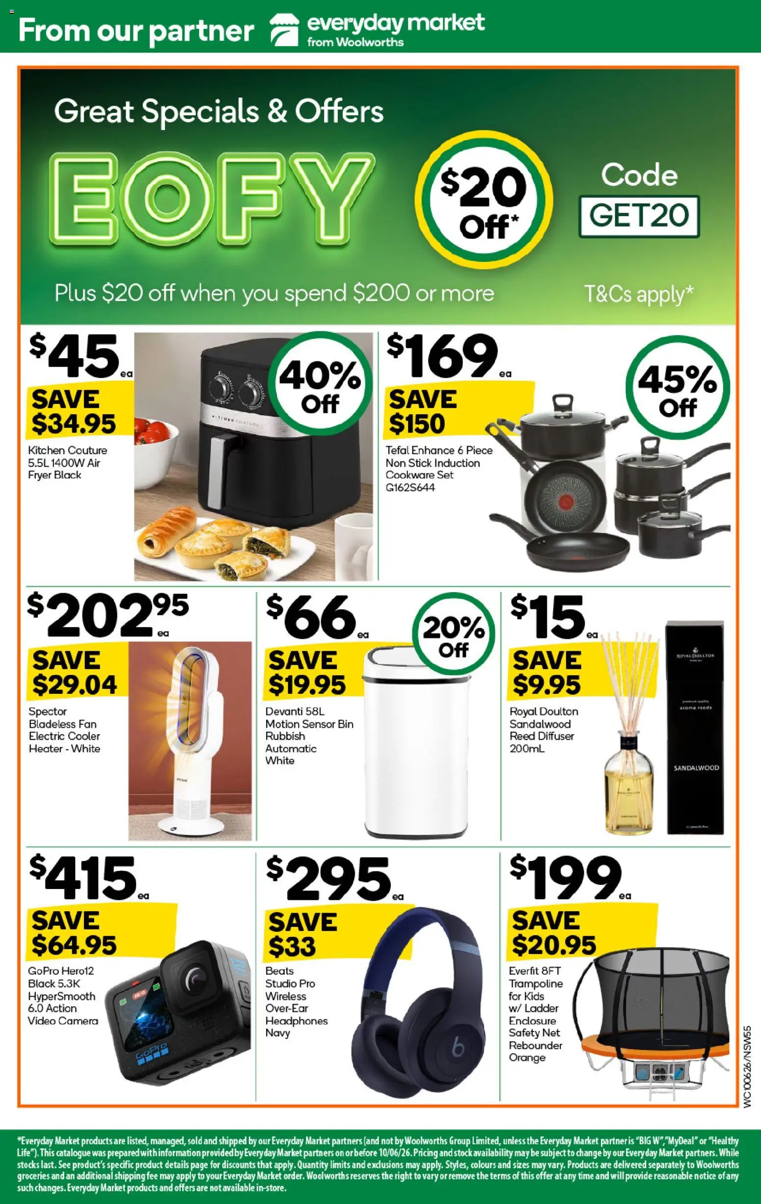 Woolworths catalogue - valid from 10.06.2026 | Page: 55 | Products: Cookware, Headphones, Video camera, Fan