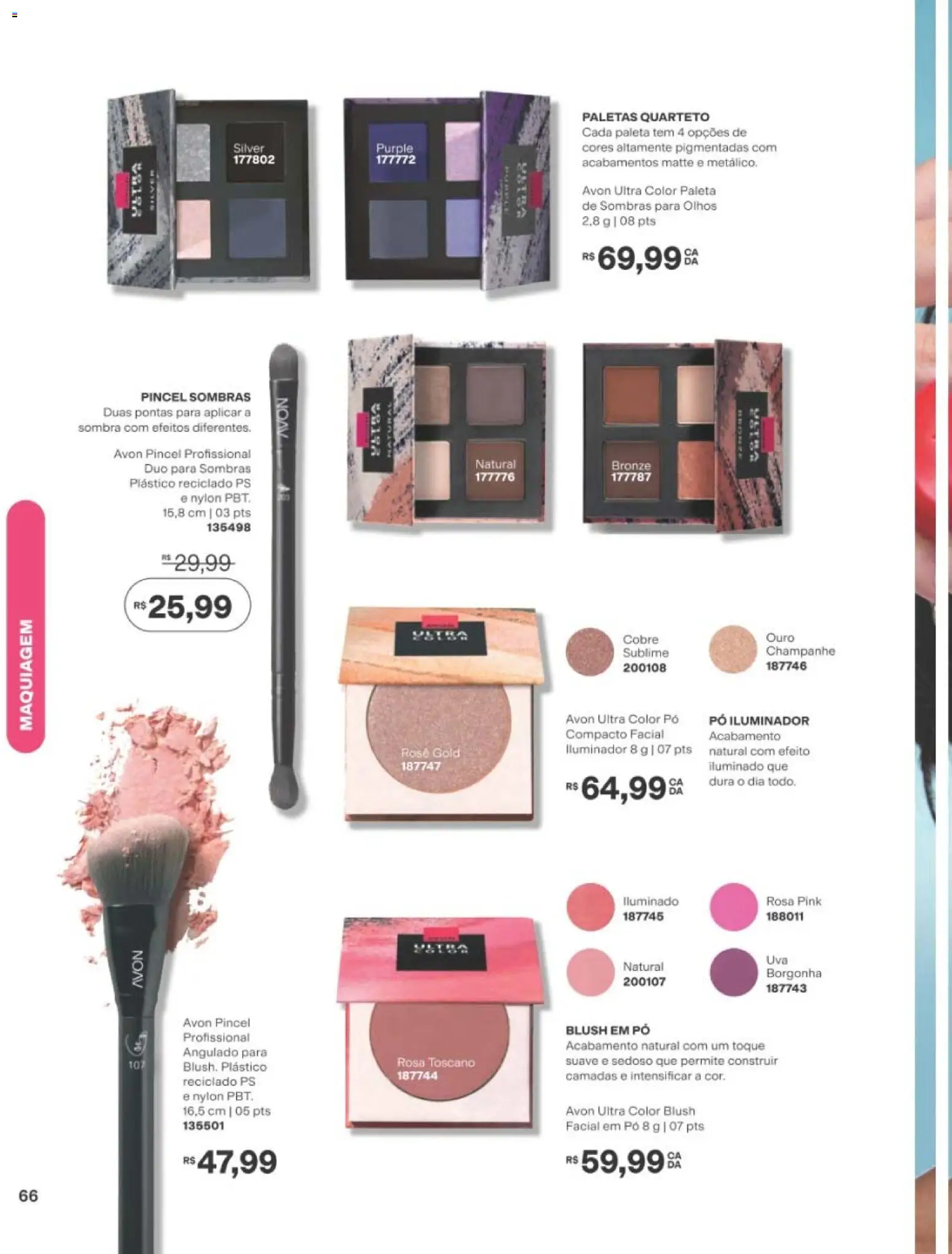 Avon Folheto - válido de 29/06/2026 | Página: 66 | Produtos: Maquiagem, Pó, Pincel, Iluminador