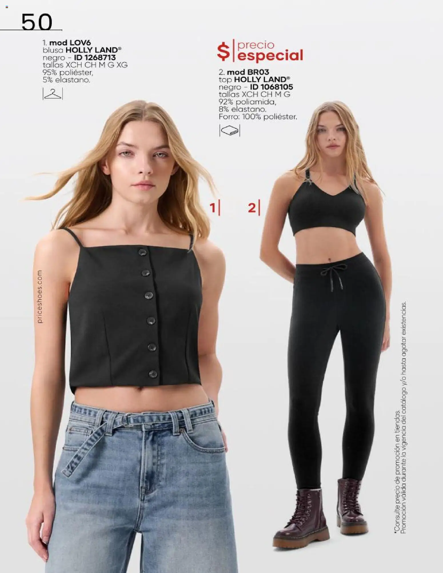 Nuevas ofertas de Price Shoes válidas en toda la República Mexicana desde el 16.06.2026. ¡Encuentra las mejores ofertas en Price Shoes catálogo Cierre de temporada! | Página: 50 | Productos: Blusa, Top