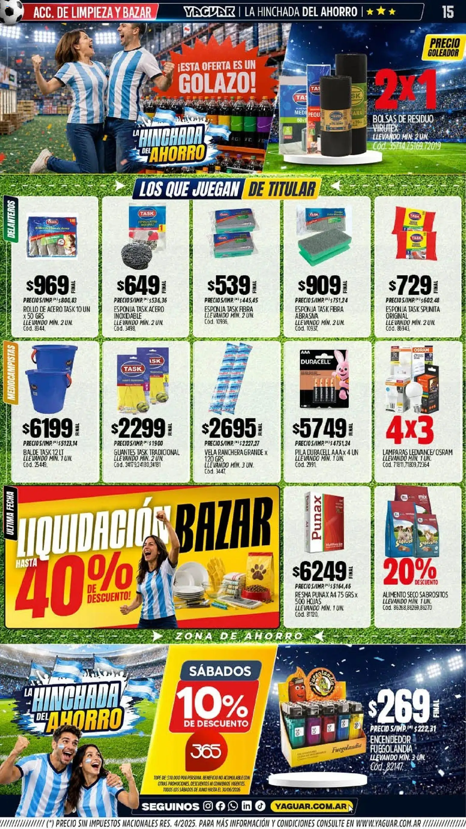 Yaguar - Oferta Semanal Chaco │ válido desde el 08.06.2026 | Página: 15 | Productos: Vela, Pila, Esponja, Guantes
