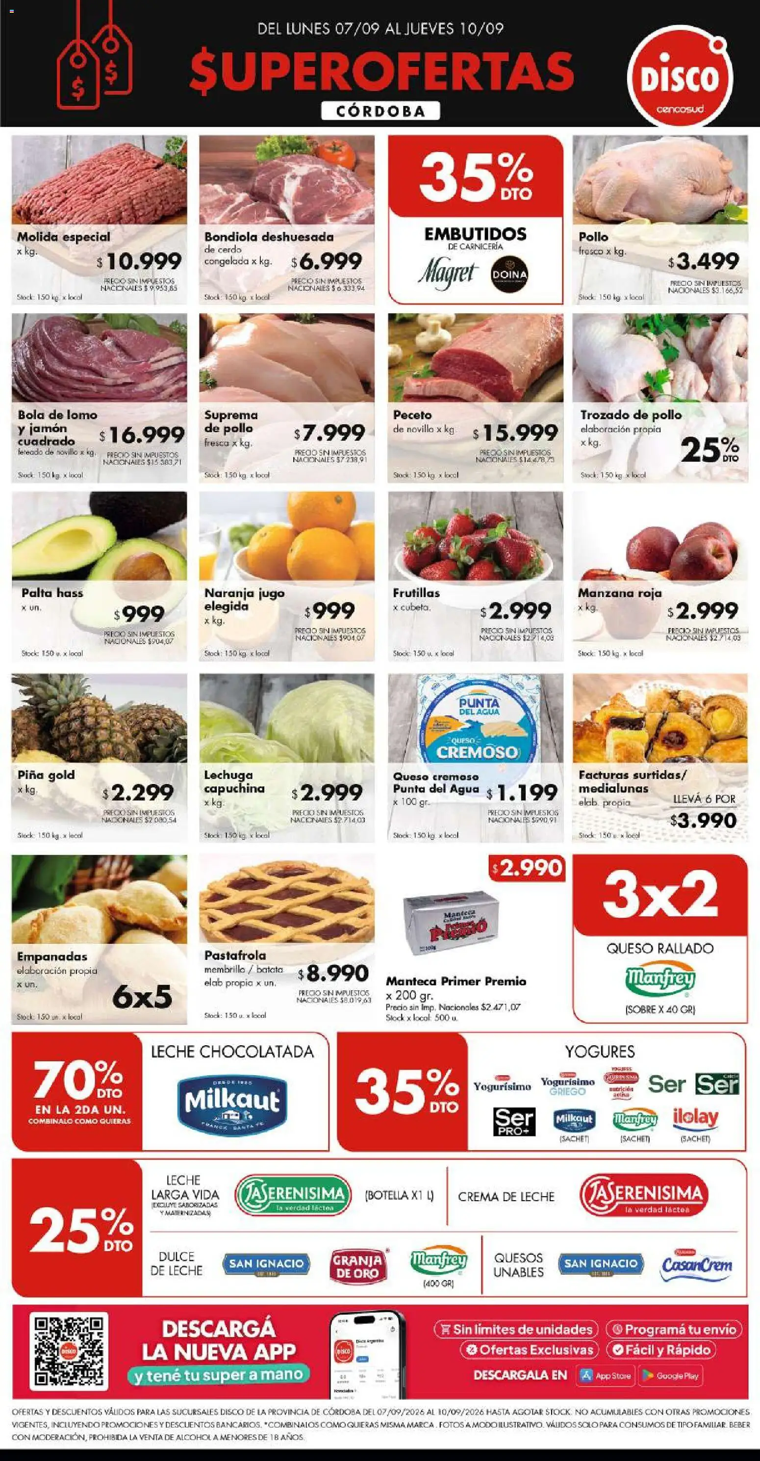 Disco - FERIA DE FRESCOS CORDOBA │ válido desde el 07/09/2026 | Página: 1 | Productos: Manzana, Manteca, Queso, Jamón