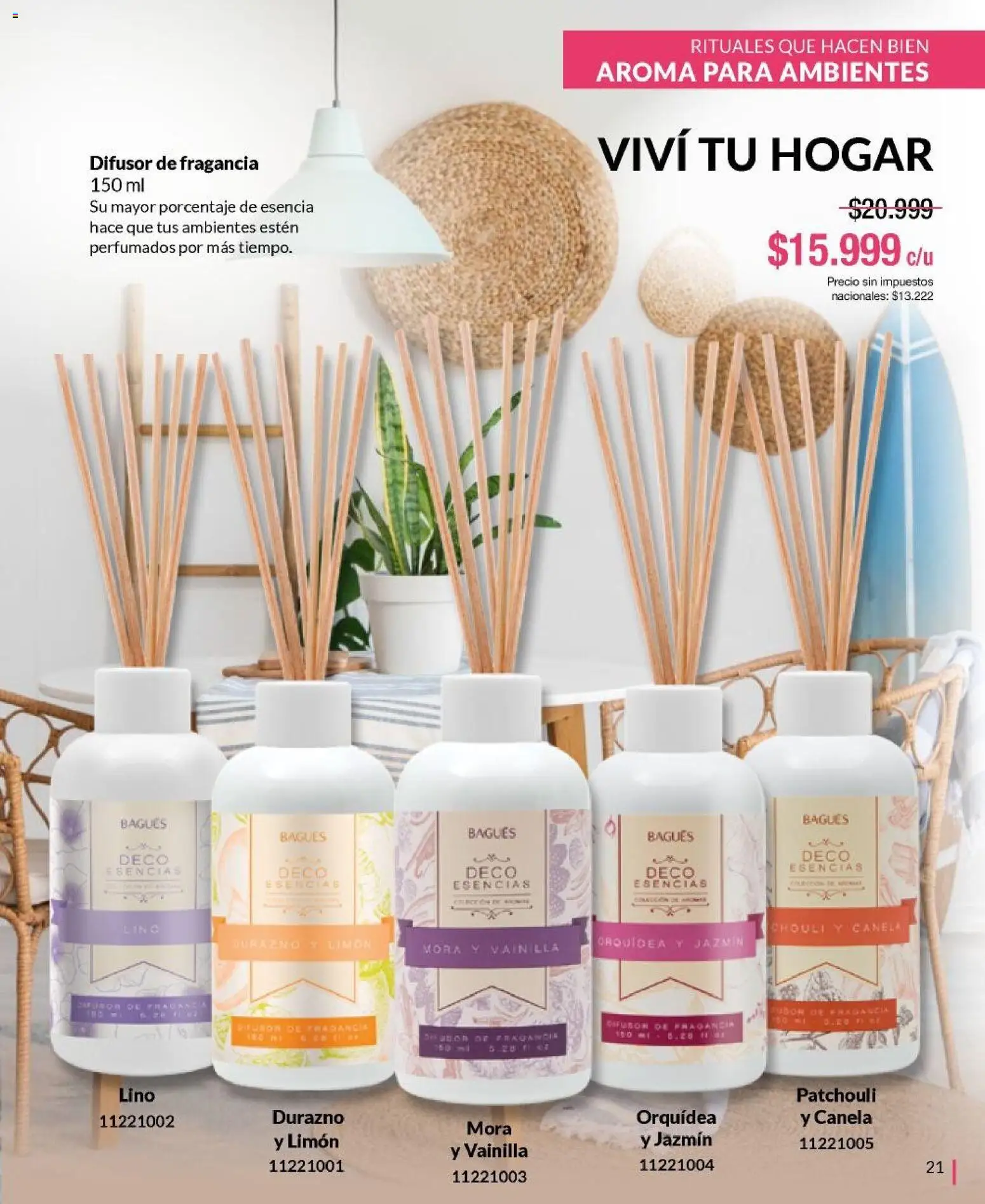 Bagués catálogo │ válido desde el 21/09/2026 | Página: 21 | Productos: Durazno, Fragancia, Limón, Esencias