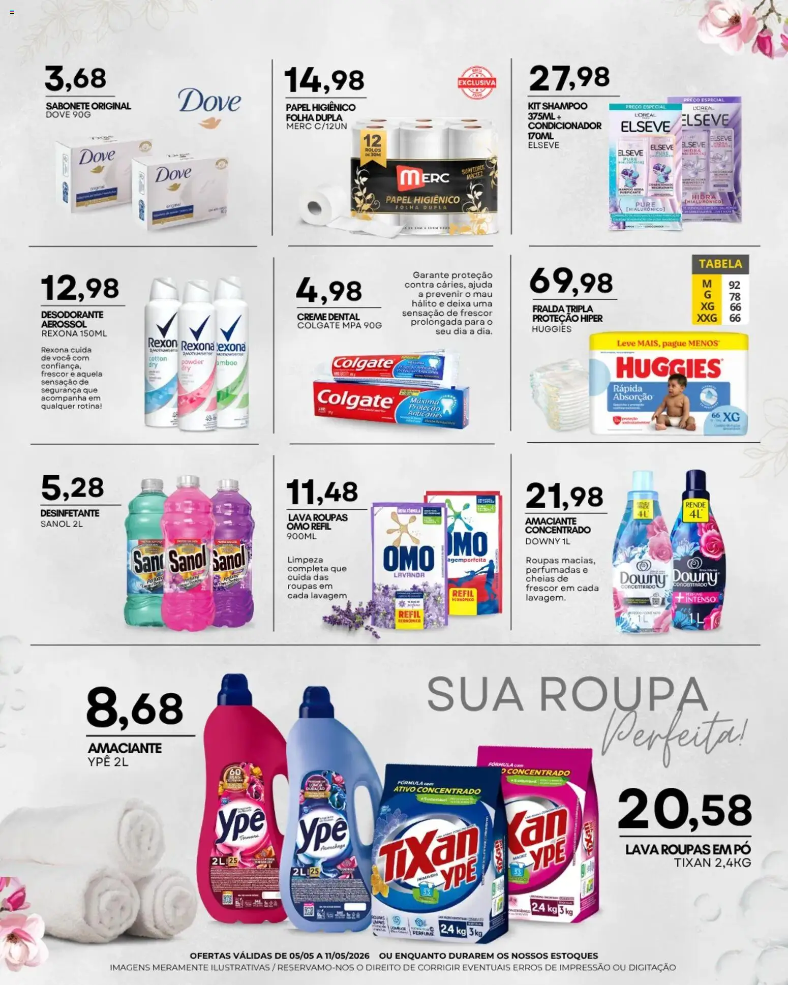 Mercadão Atacadista Folheto - válido de 05.05.2026 | Página: 11 | Produtos: Perfume, Pó, Papel higiênico, Amaciante