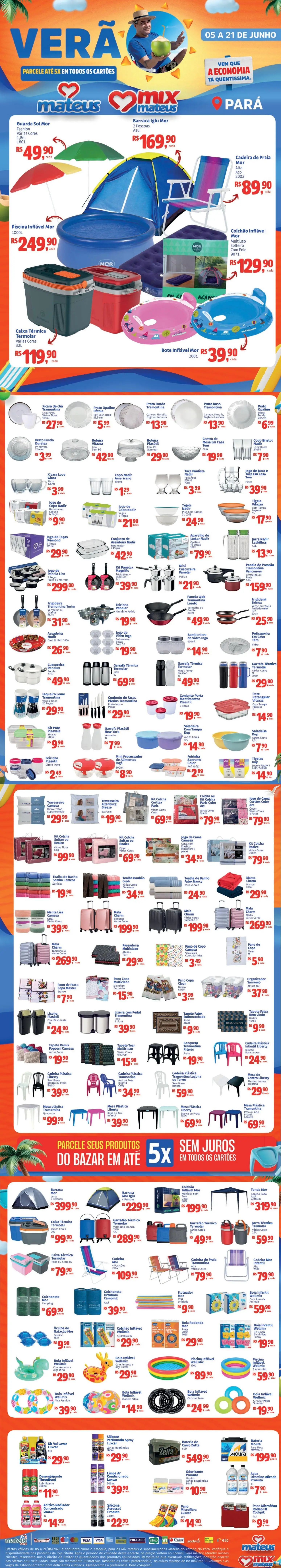 Mateus Folheto - válido de 05.06.2026 | Página: 1 | Produtos: Caixa térmica, Colcha, Tapete, Assadeira
