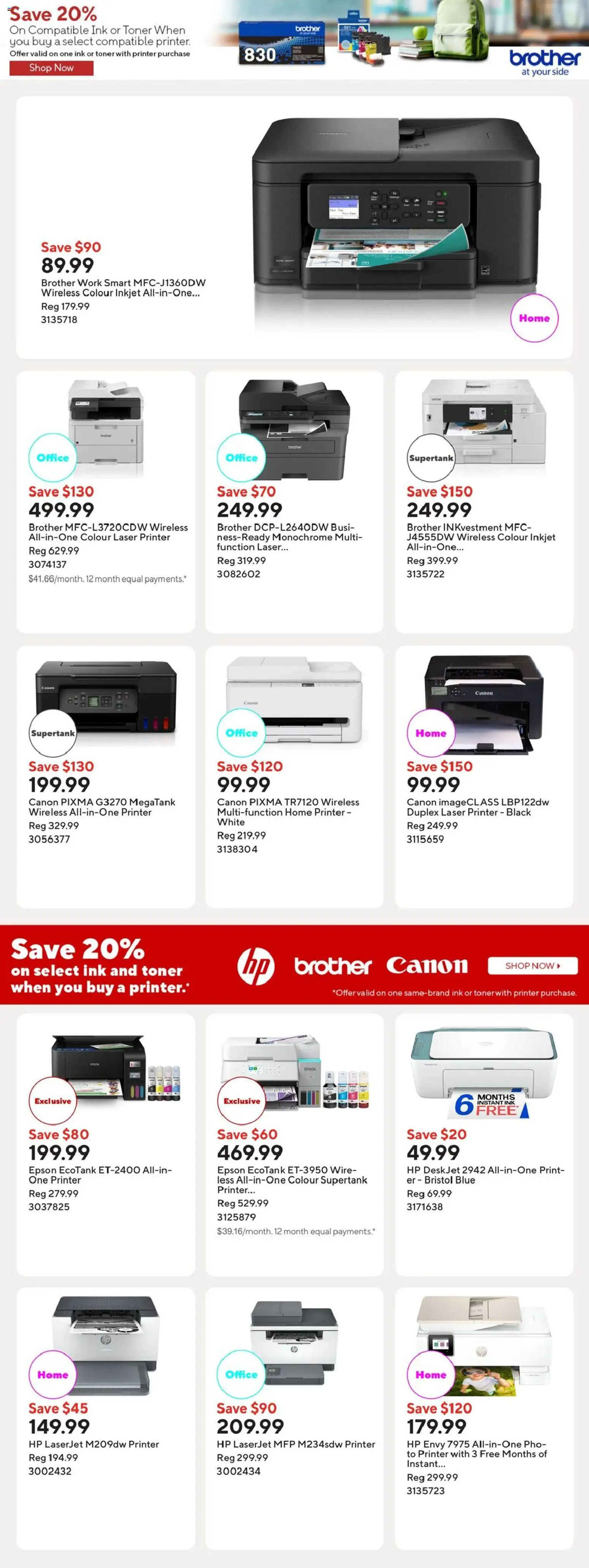 Staples flyer valid from Aug 21, 2026 | Page: 8 | Products: Printer, Toner