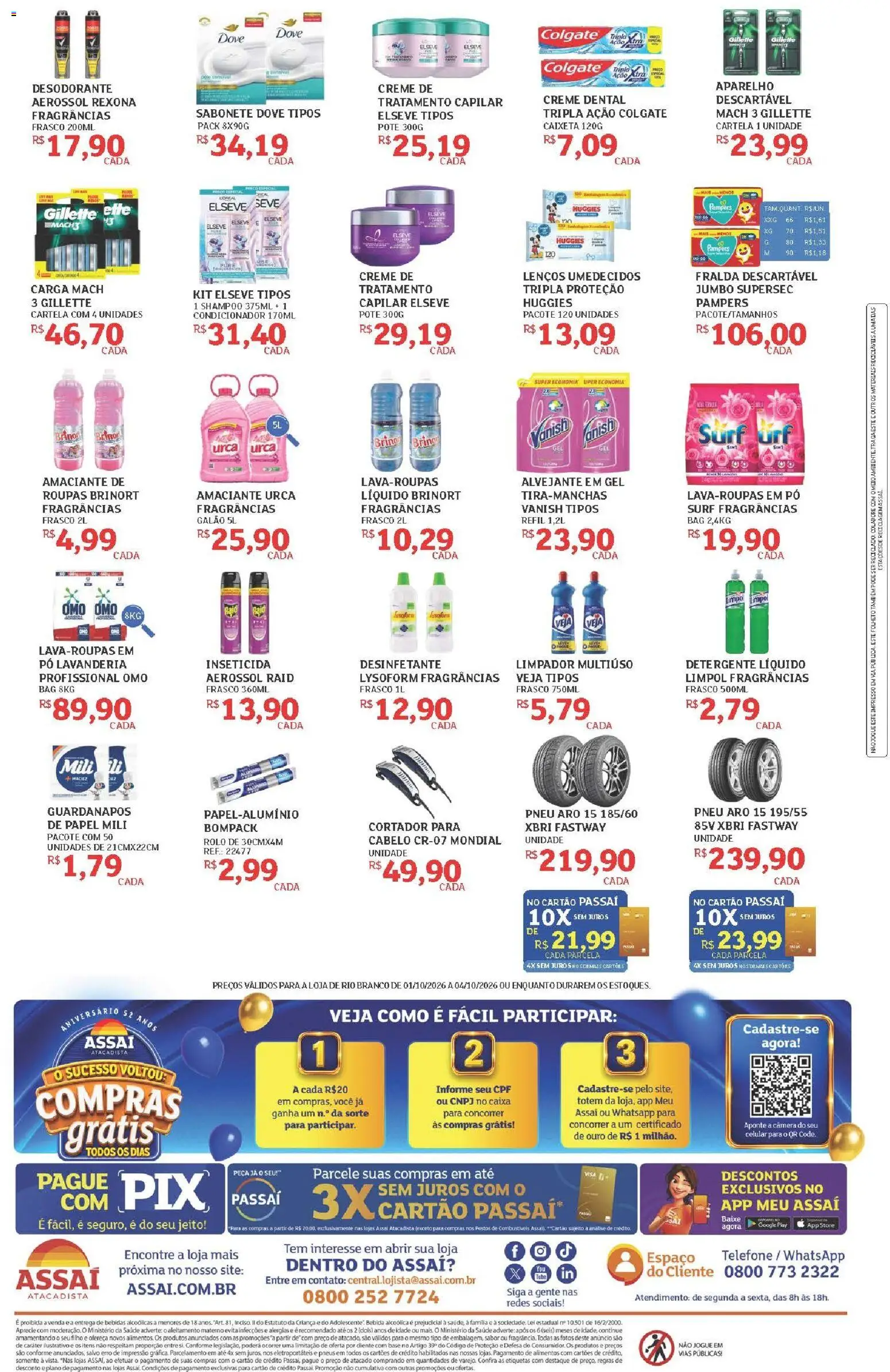 Assaí Atacadista Folheto - válido de 01/10/2026 | Página: 4 | Produtos: Celular, Sabonete, Bebida, Câmera