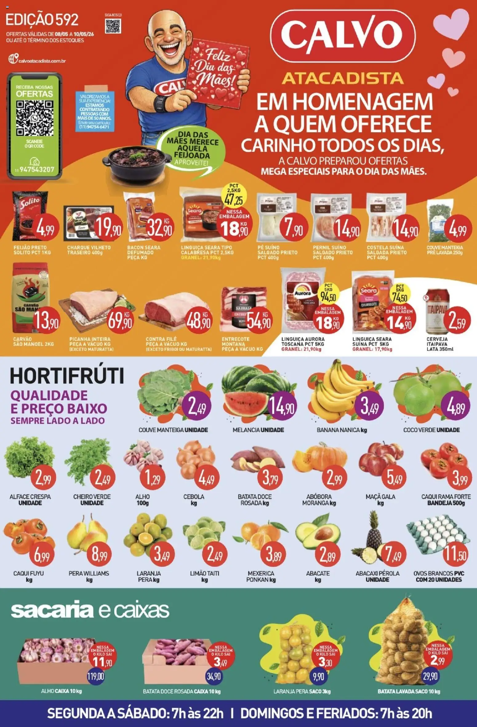 Calvo Atacadista Folheto - válido de 06.05.2026 | Página: 1 | Produtos: Moranga, Cebola, Ovos, Bandeja