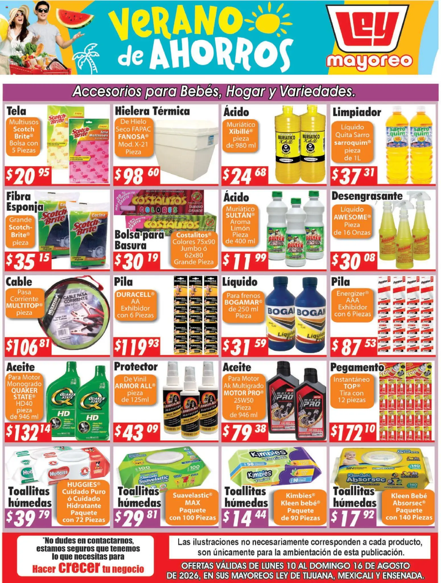 Nuevas ofertas de Casa Ley válidas en toda la República Mexicana desde el 10/08/2026. ¡Encuentra las mejores ofertas en Casa Ley folleto Frontera! | Página: 3 | Productos: Bolsa, Esponja, Cable, Hielo