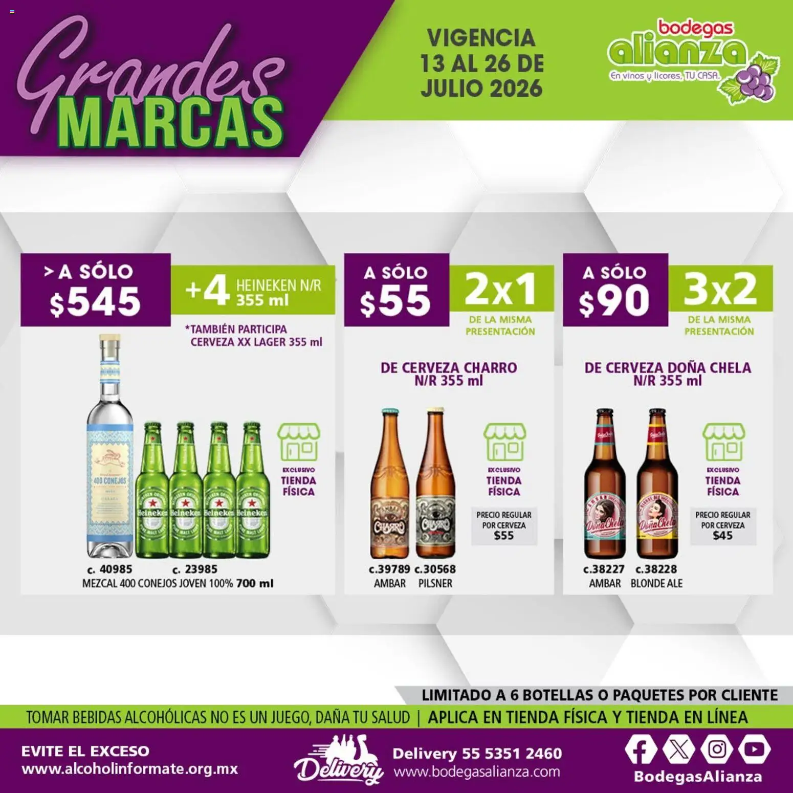 Nuevas ofertas de Bodegas Alianza válidas en toda la República Mexicana desde el 13/07/2026. ¡Encuentra las mejores ofertas en Bodegas Alianza catálogo Grandes Marcas! | Página: 13 | Productos: Cerveza