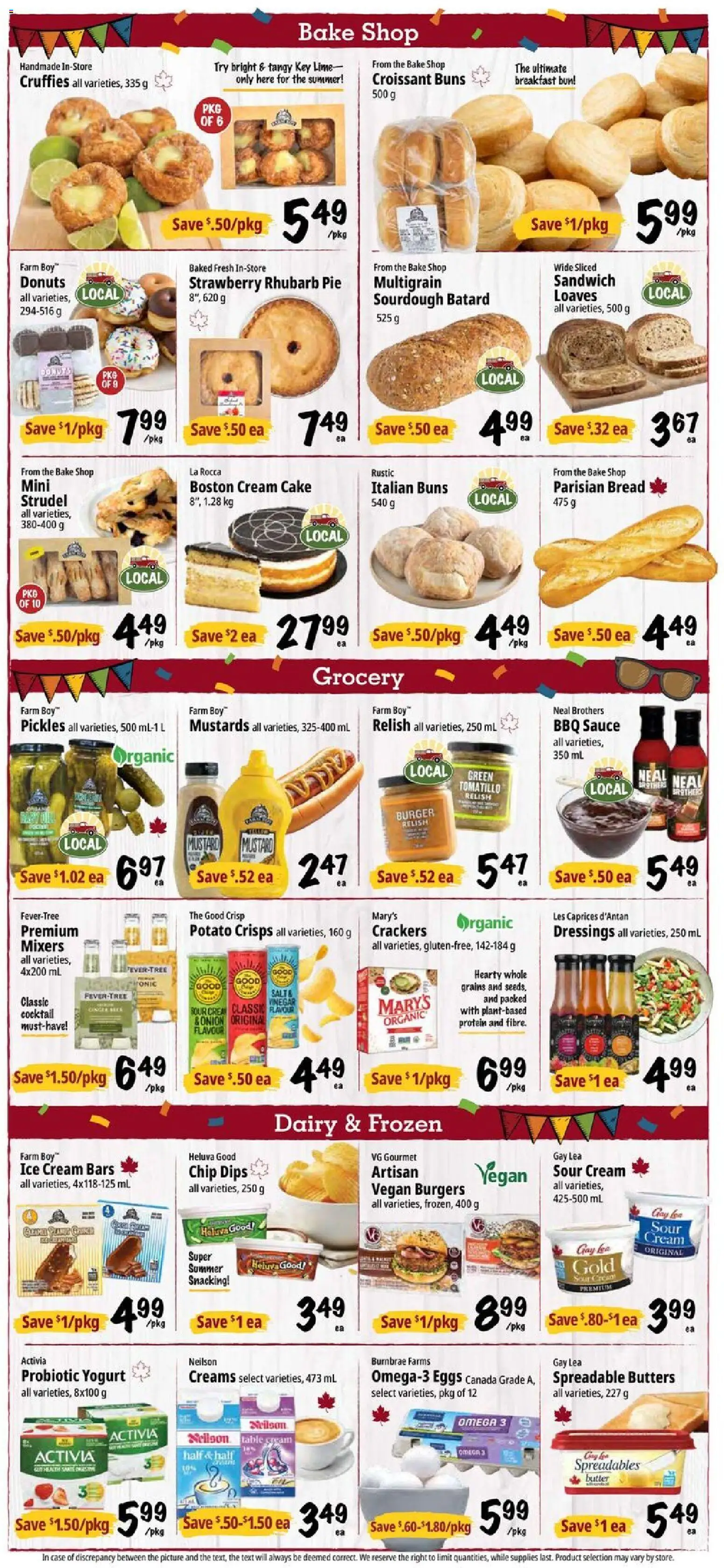 Farm Boy flyer valid from Jul 30, 2026 | Page: 3 | Products: Sour cream, Cream, Table, Butter
