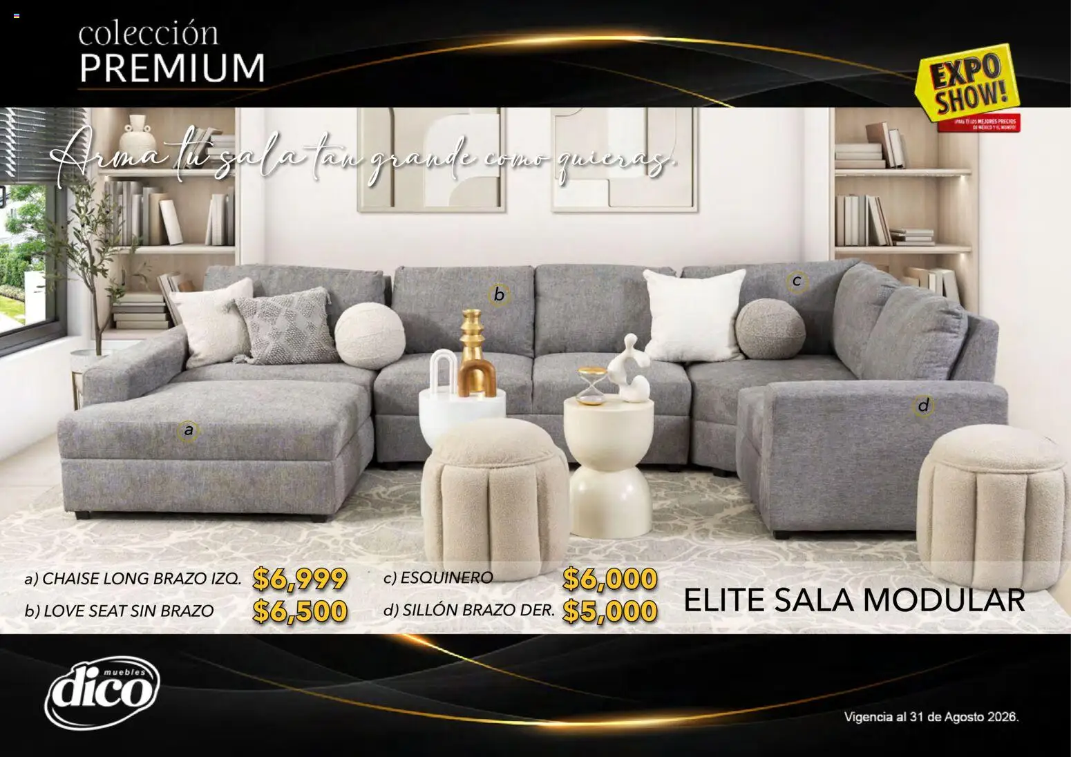 Nuevas ofertas de Muebles Dico válidas en toda la República Mexicana desde el 01/08/2026. ¡Encuentra las mejores ofertas en Muebles Dico catálogo Colección Premium! | Página: 41 | Productos: Sillón, Modular