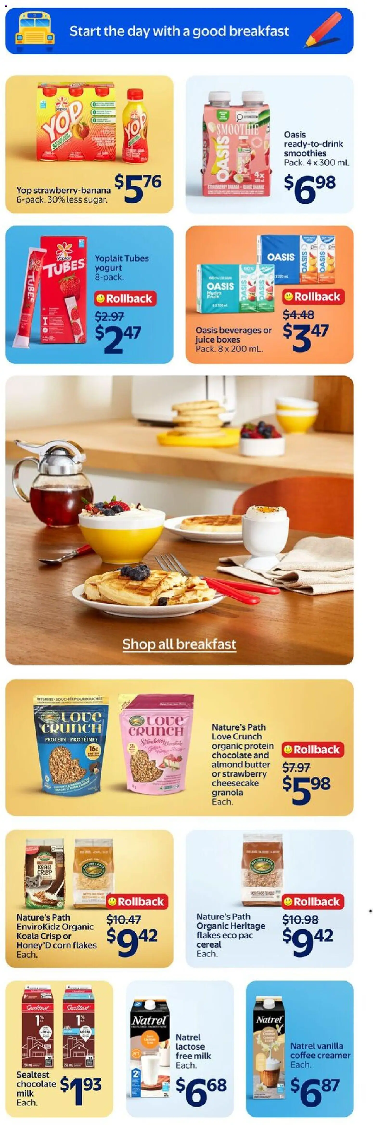 Walmart flyer valid from Aug 13, 2026 | Page: 27 | Products: Flakes, Tubes, Vanilla, Milk