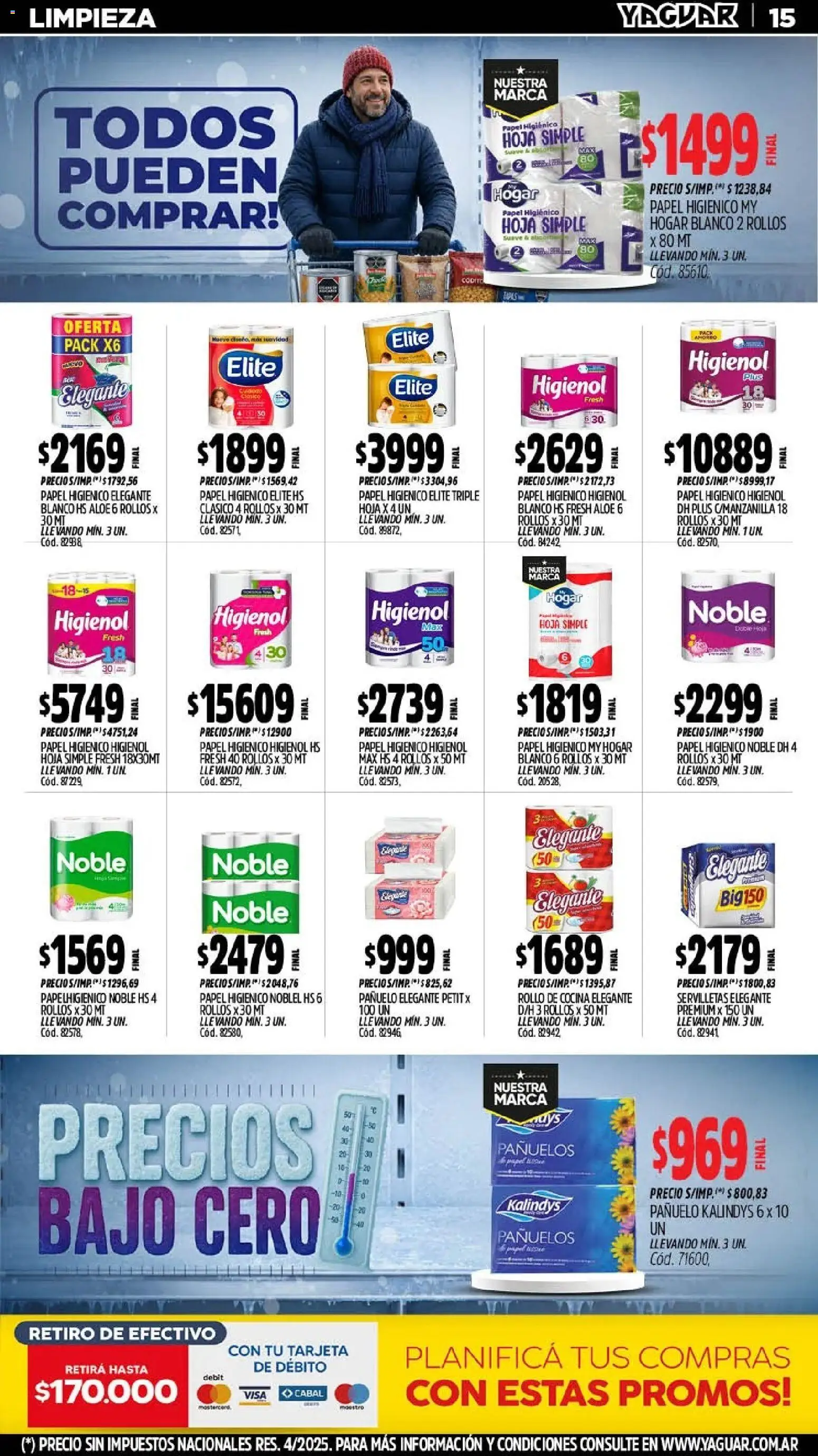 Yaguar - Oferta Semanal Córdoba │ válido desde el 20/07/2026 | Página: 15 | Productos: Papel higiénico, Cocina, Servilletas, Huevo
