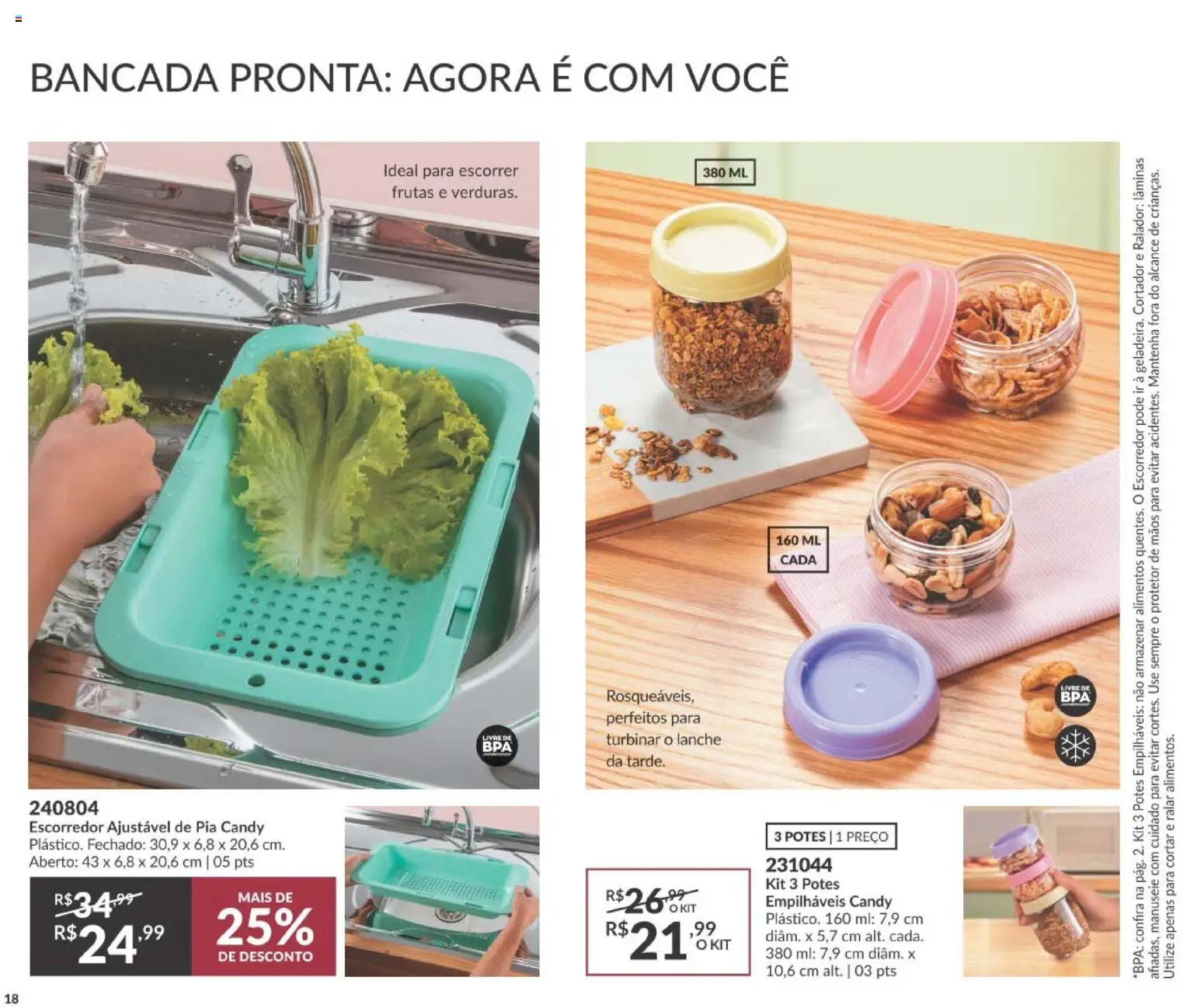 Avon Folheto - válido de 10/08/2026 | Página: 18 | Produtos: Ralador, Bancada, Escorredor, Potes