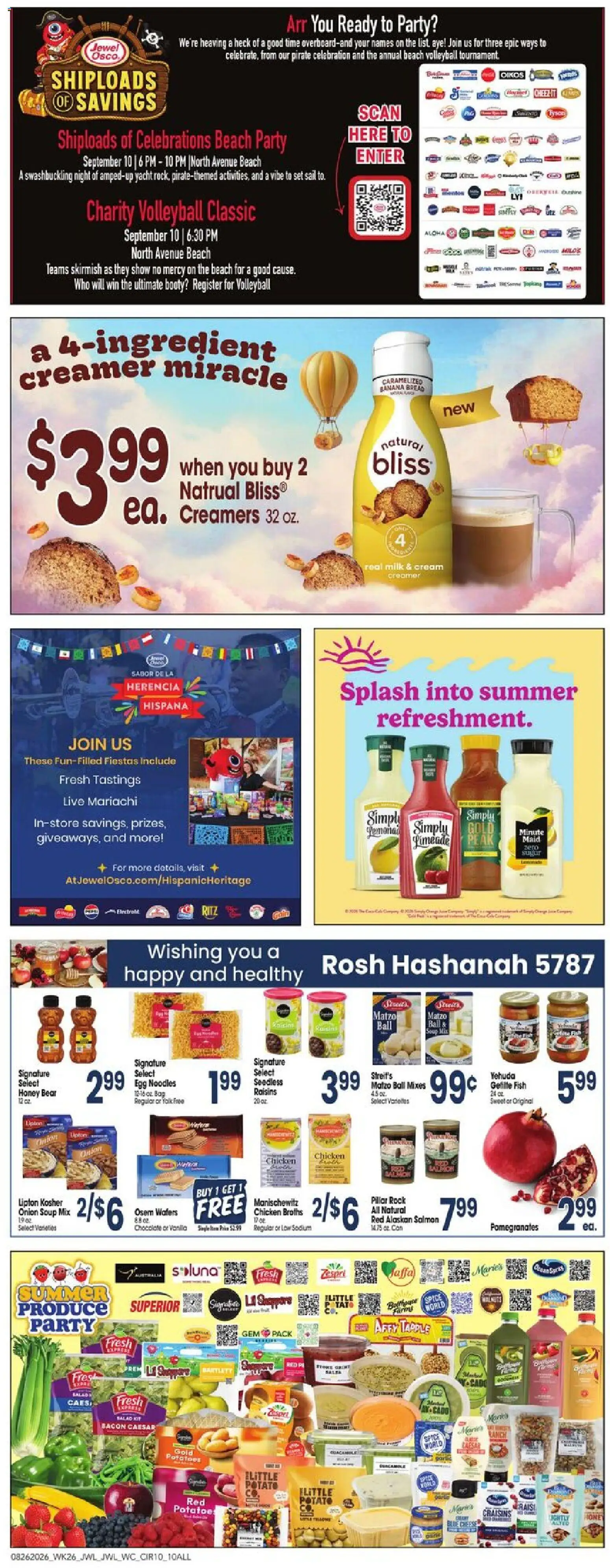 Jewel Osco Weekly Ad - valid from 08/26/2026 | Page: 10 | Products: Bread, Noodles, Cream, Salmon