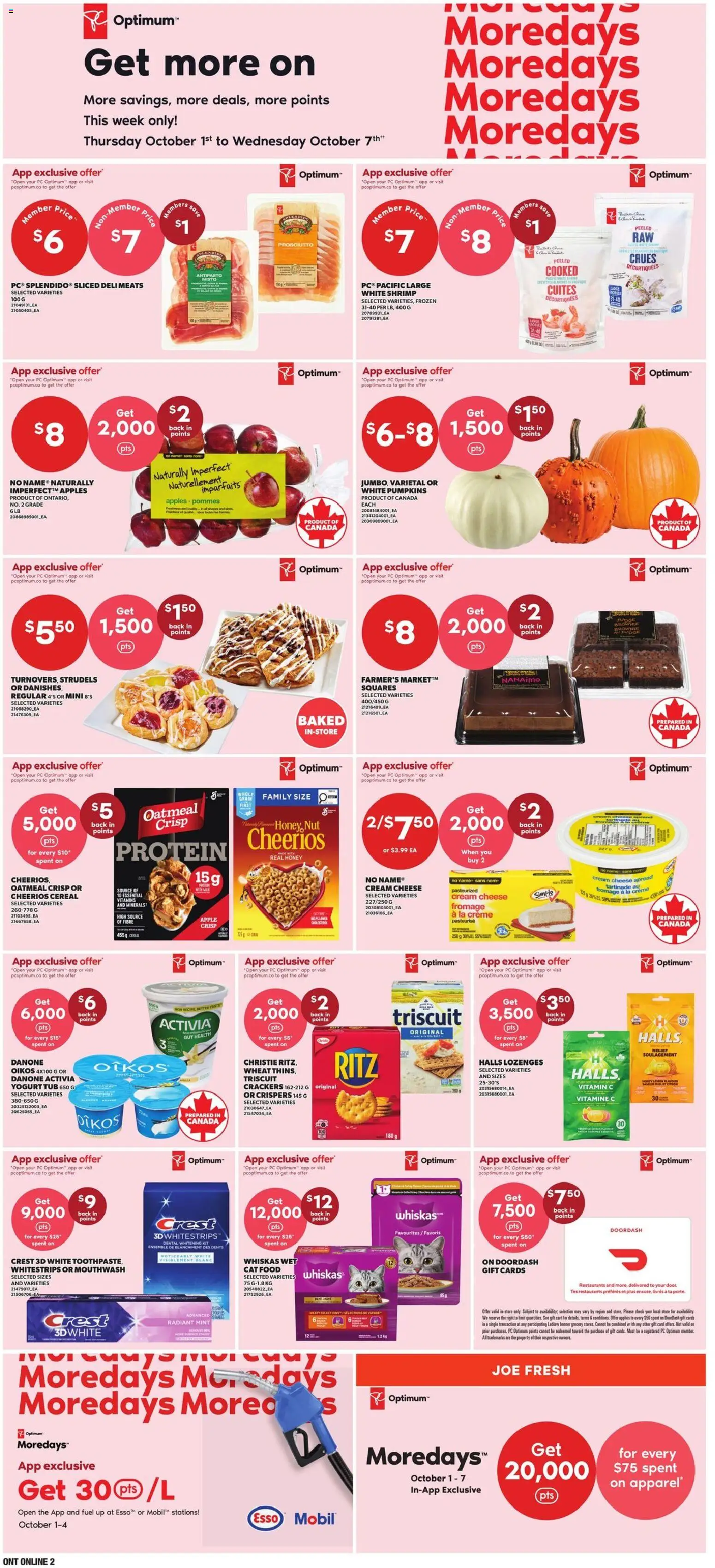 Zehrs flyer valid from Oct 1, 2026 | Page: 7 | Products: Cream, Shrimp, Spread, Prosciutto