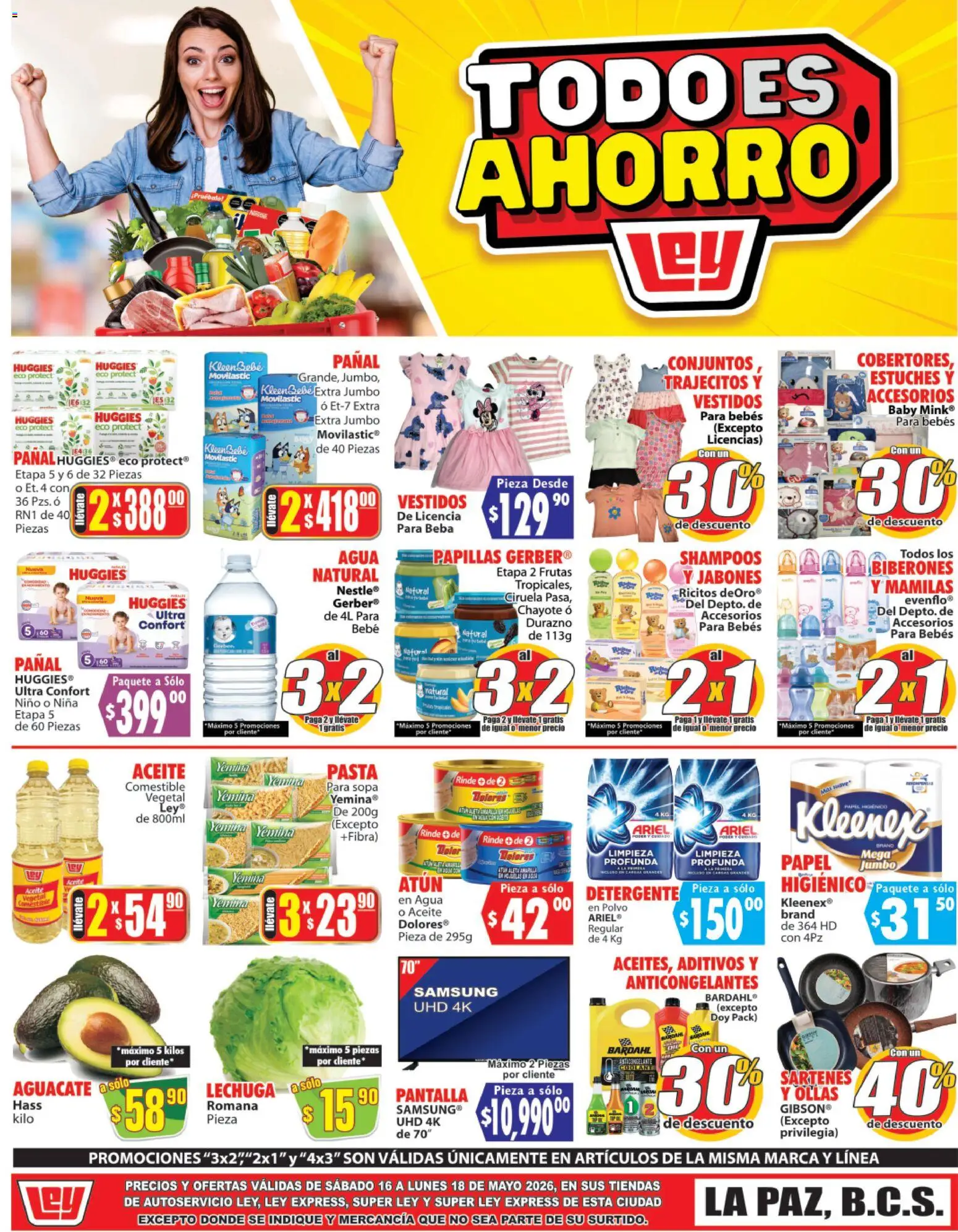 Nuevas ofertas de Casa Ley válidas en toda la República Mexicana desde el 16.05.2026. ¡Encuentra las mejores ofertas en Casa Ley folleto Autoservicio La Paz, BCS! | Página: 1 | Productos: Detergente, Agua, Aceite, Aguacate