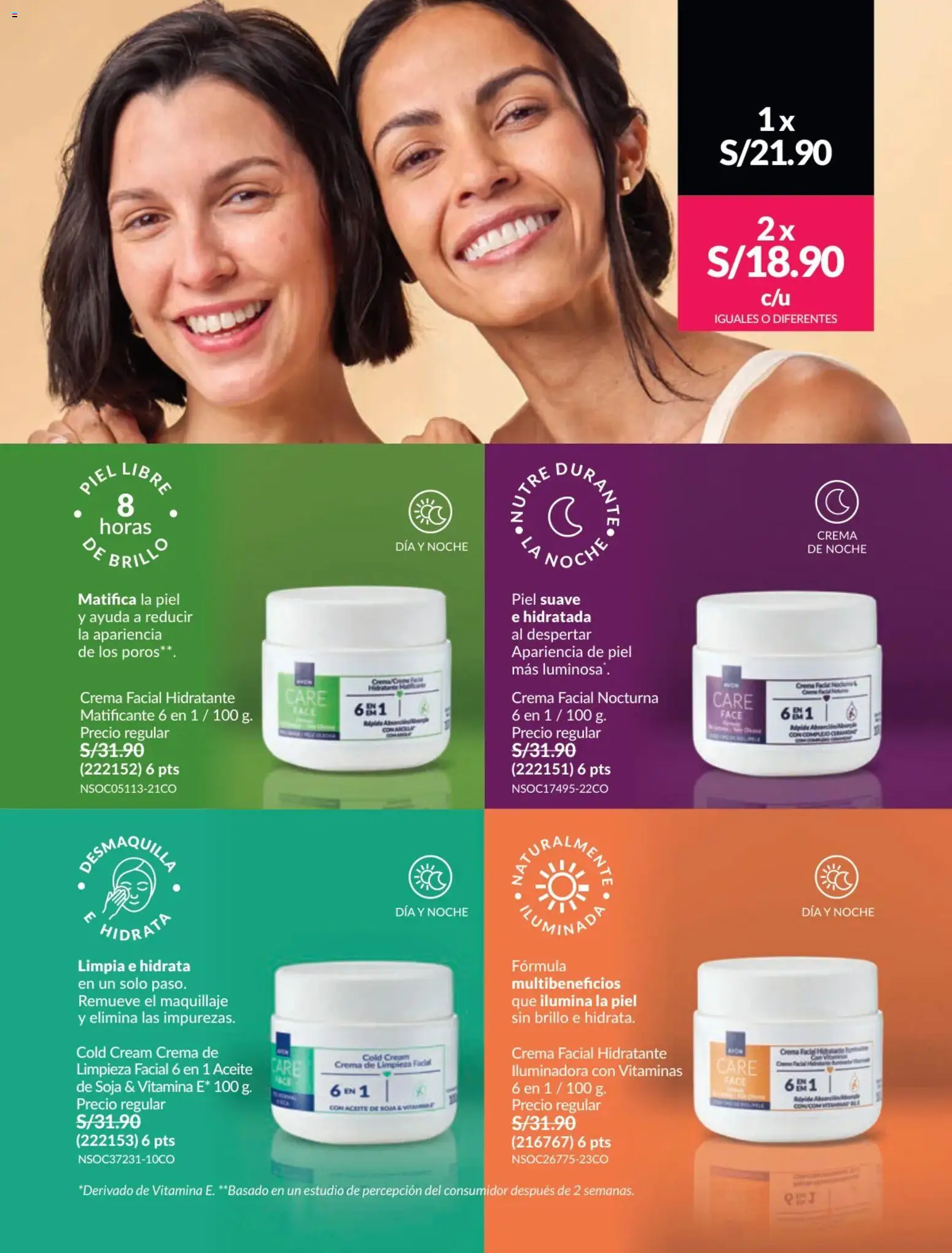 Catálogo Avon válido desde 17.06.2026 | Página: 14 | Productos: Aceite, Crema, Maquillaje