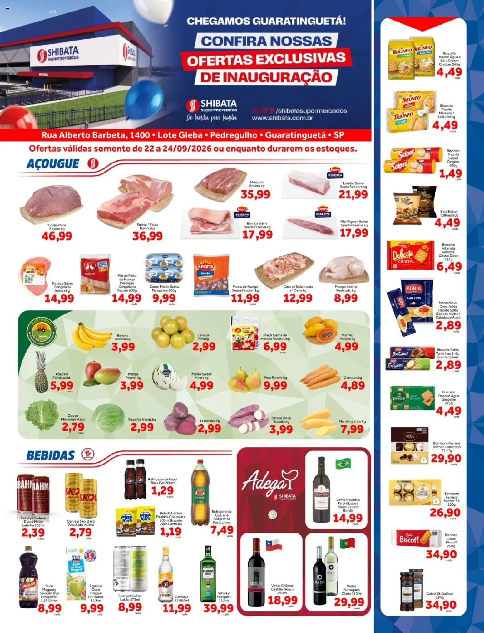 Shibata Folheto - válido de 22/09/2026 | Página: 1 | Produtos: Beterraba, Guaraná, Geleia, Cream cracker