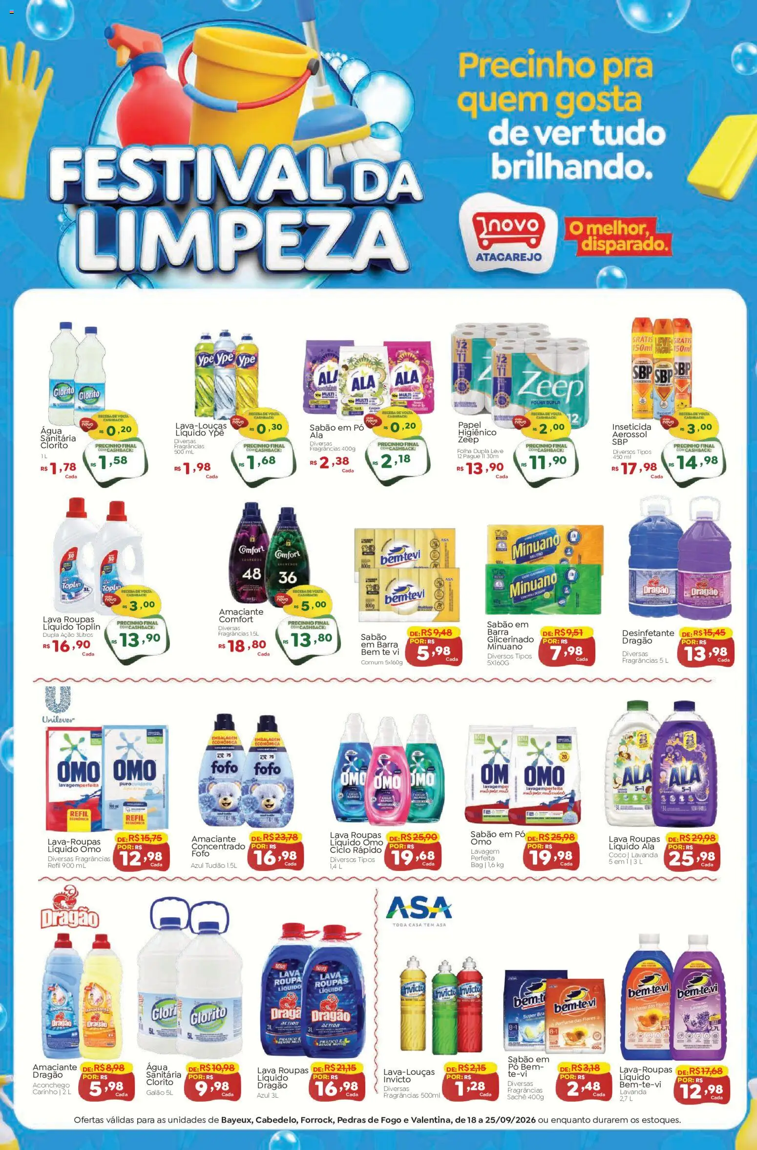 Novo Atacarejo Folheto - válido de 18/09/2026 | Página: 1 | Produtos: Coco, Sabão em pó, Água, Amaciante