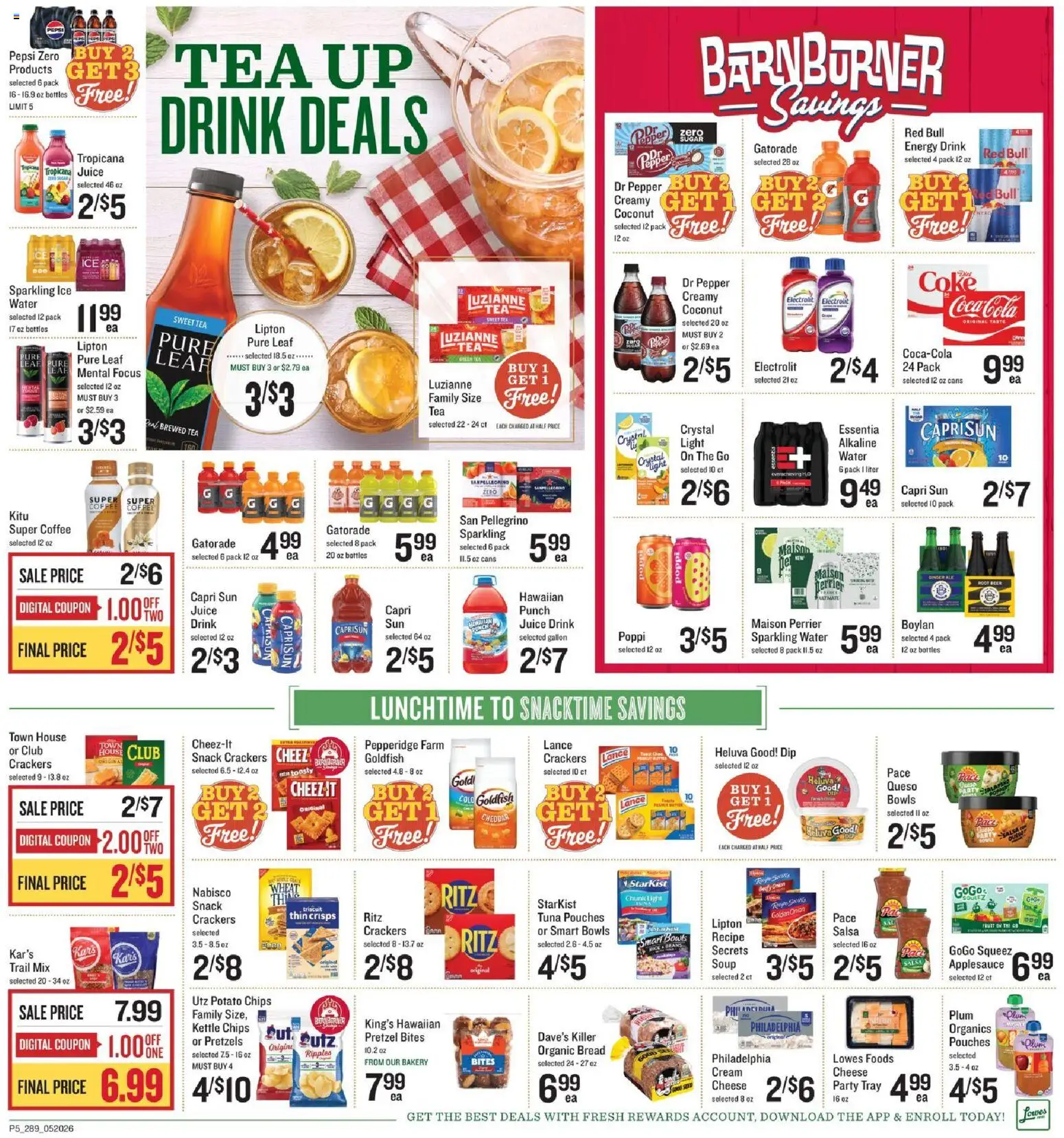 Lowes Foods Weekly Ad - GA - valid from 20.05.2026 | Page: 9 | Products: Coffee, Tea, Chips, Onion