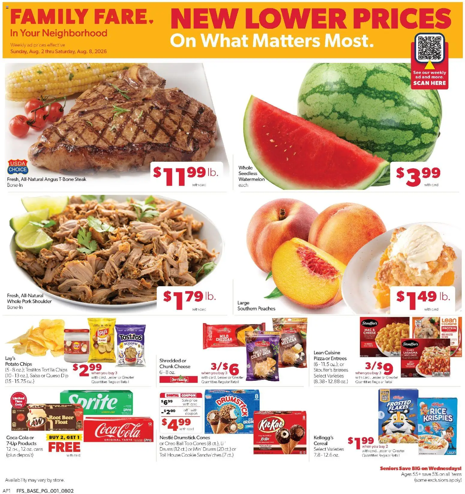 Family Fare Weekly Ad - MI - valid from 08/02/2026 | Page: 1 | Products: Cheese, Pizza, Pork, Lemon